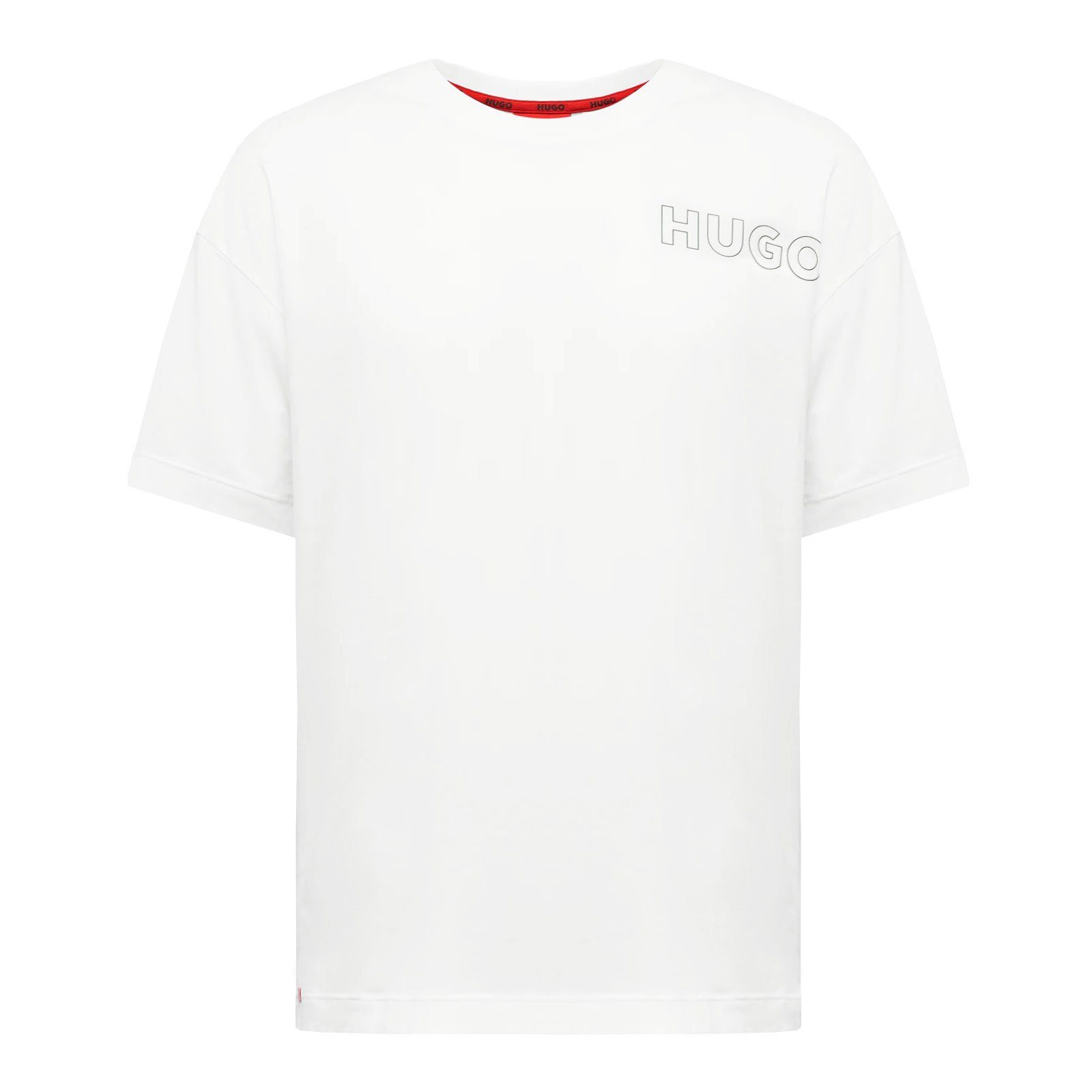 HUGO T-Shirt Unite T-Shirt mit umrissenem Logo auf der linken Brust 103 natural
