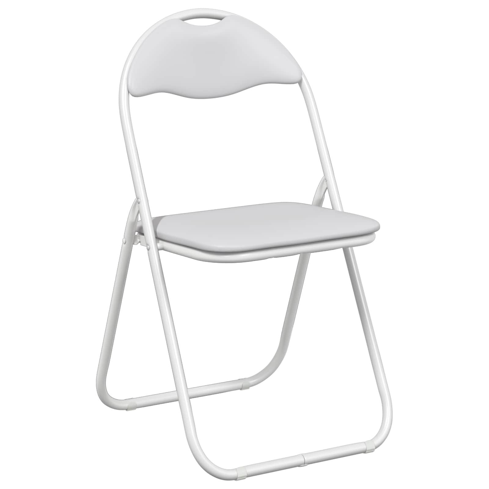 vidaXL Esszimmerstuhl Klappstuhl 8 stk. Kunstleder Weiß 48 x 43,5 x 81 cm (8 St)