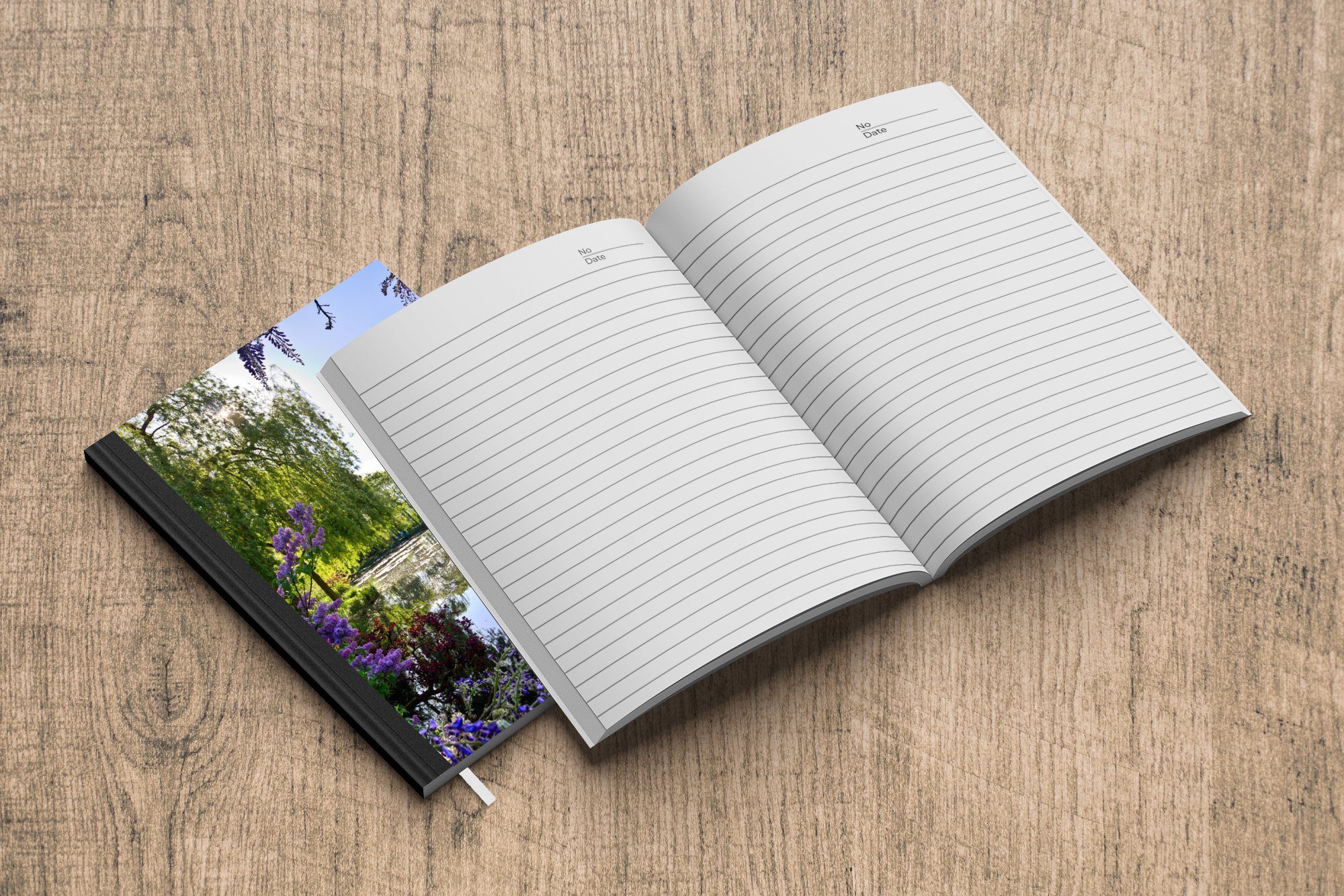 Journal, Monet Haushaltsbuch Merkzettel, Tagebuch, Frankreich, in Seiten, die von sich MuchoWow A5, Gartens des Notizbuch Wasser im Notizheft, Farben, 98