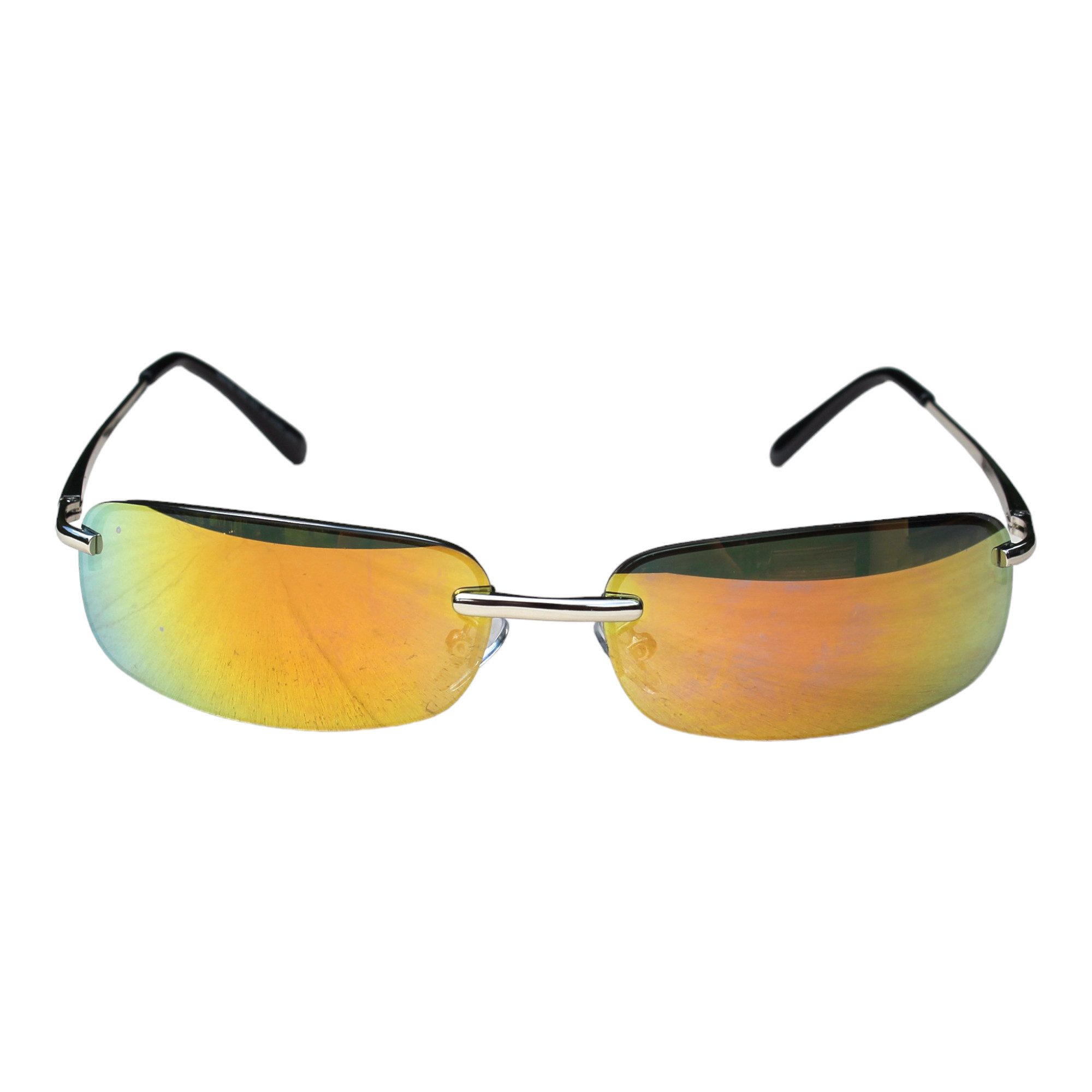 Rennec Sonnenbrille (Schmale Metall Sonnenbrille Rechteckig Getönt oder Verspiegelt) Leichte Brille aus Edelstahl mit Federscharniere und Hardcase
