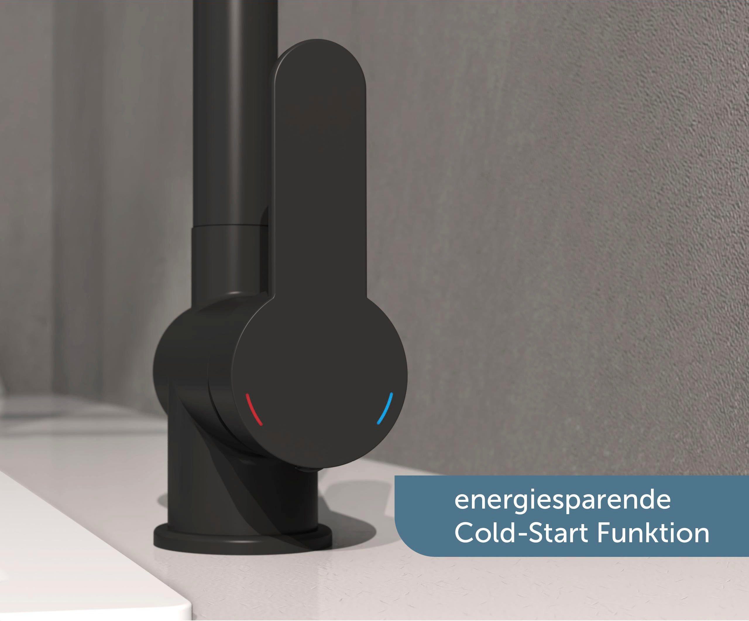 Schütte Spültischarmatur LONDON Küchenarmatur, Cold-Start, 360° schwenkbar, Ausziehbrause – Bild 5 von 5