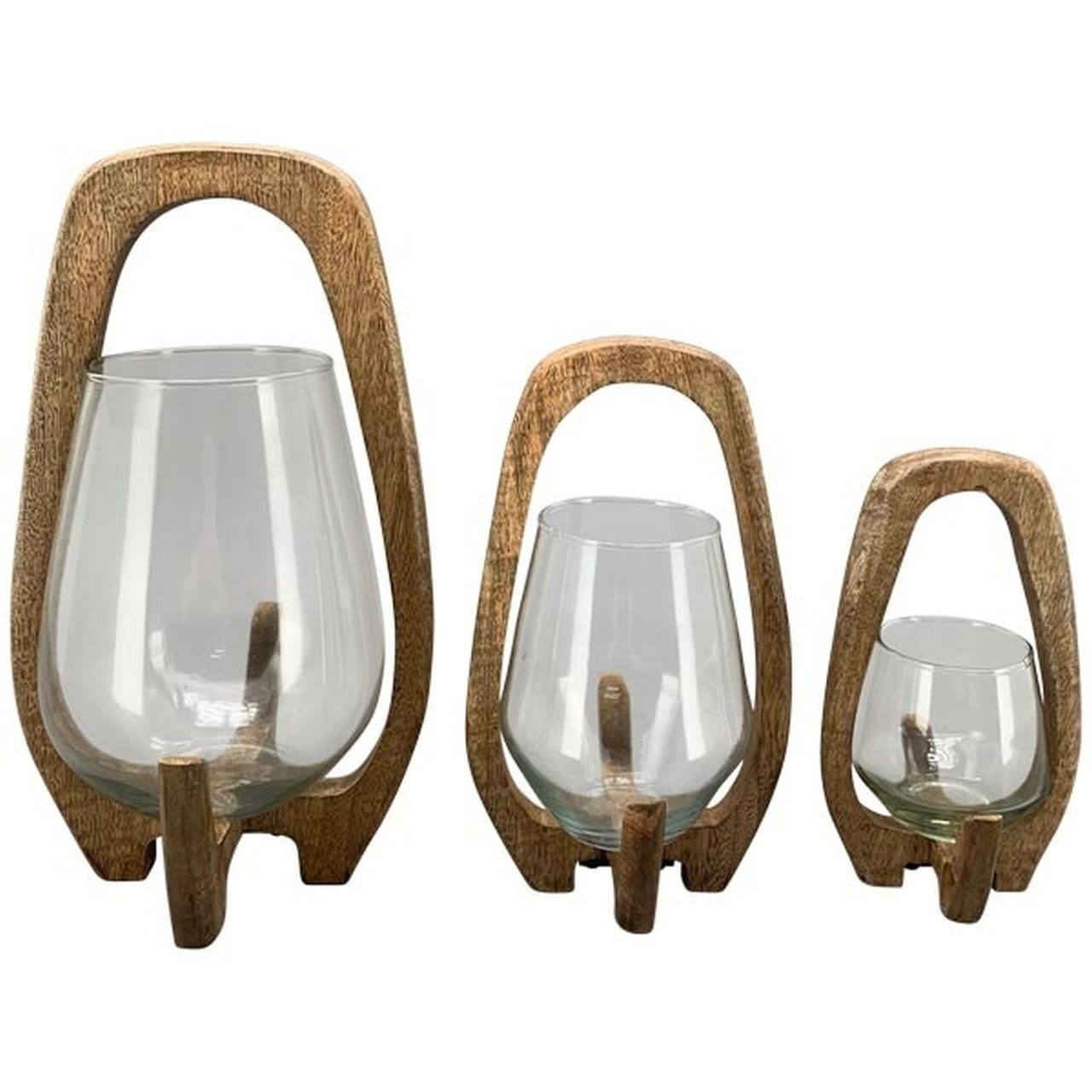 Small-Preis Windlicht aus Holz mit Glaseinsatz günstig online kaufen