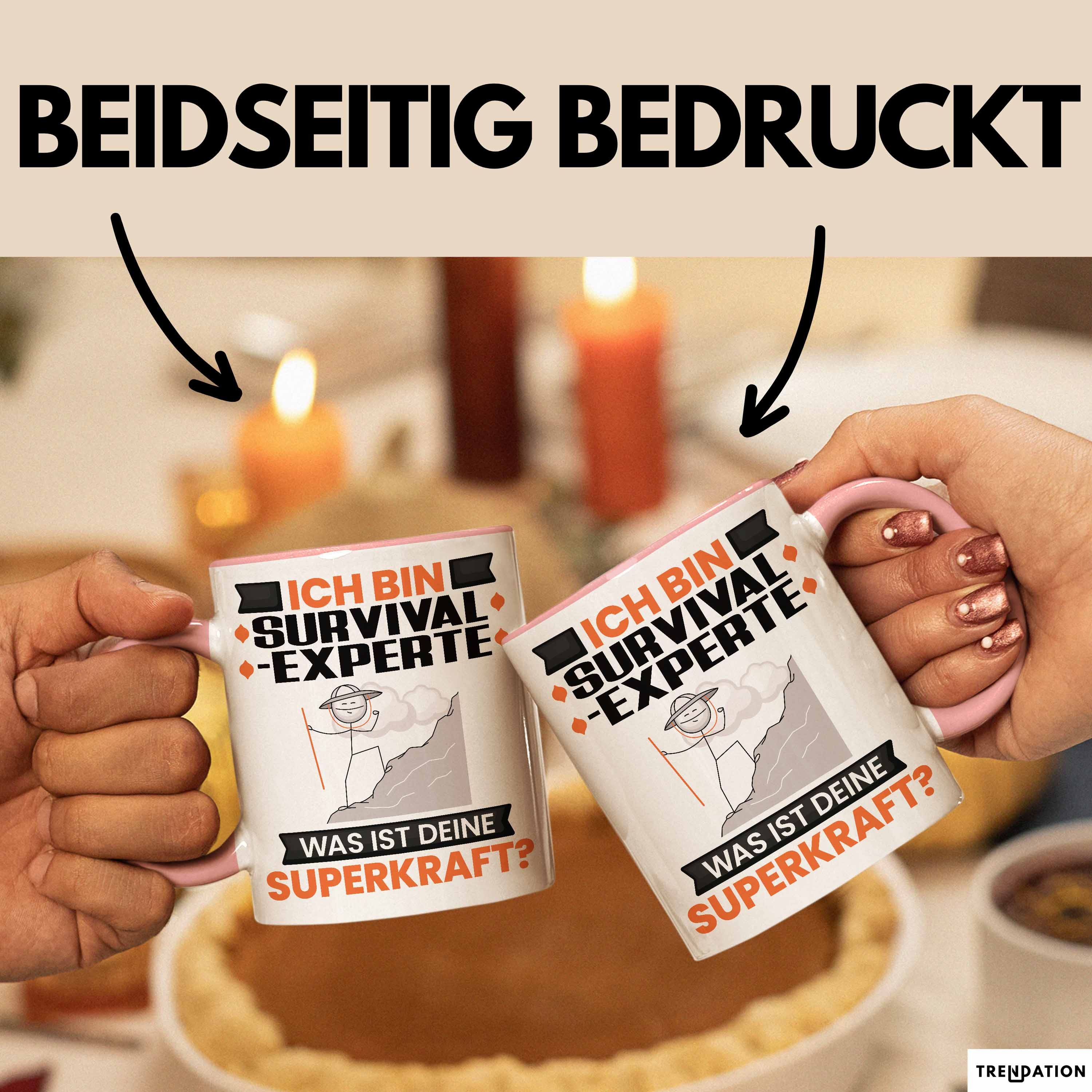 Trendation Tasse Survival-Experte Tasse Geschenk für Survival-Experte Geburtstag Lustig, Keramik
