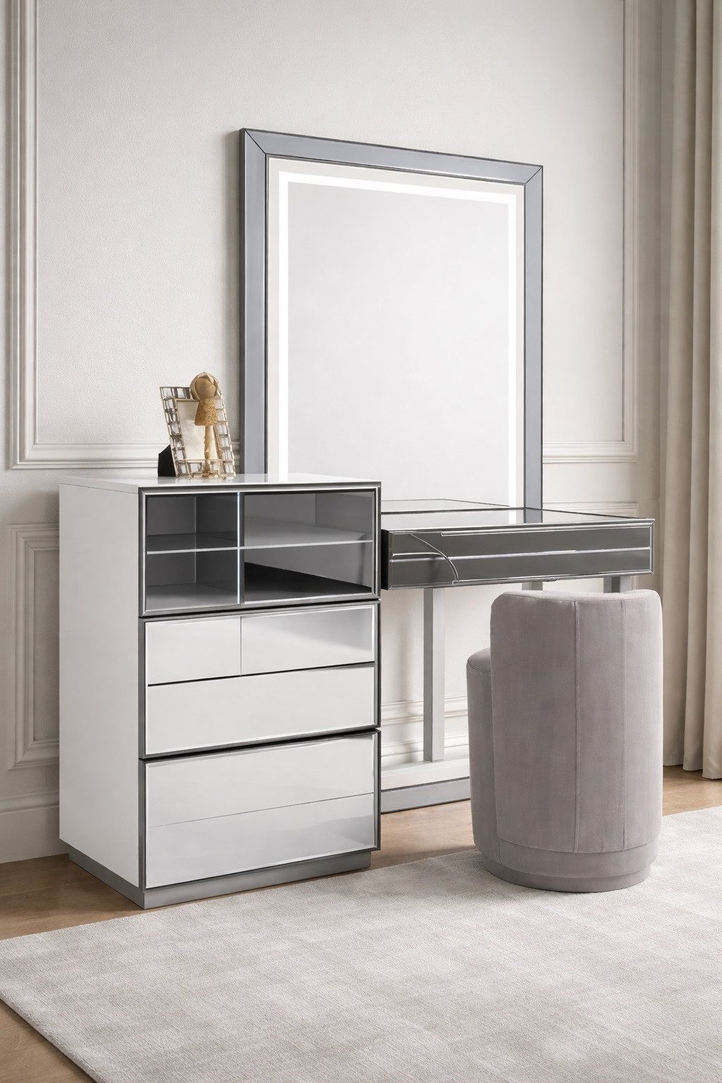 JVmoebel Schminktisch Moderne Konsole mit Hocker in elegantem Design und hochwertigem Finish (1-St., Schminktisch), Made in Europa