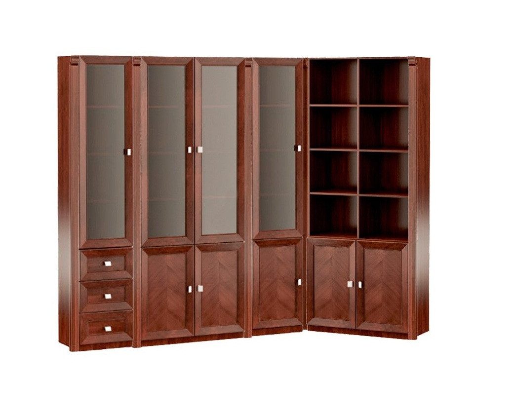 JVmoebel Eckschrank Exklusiver Eckbüroschrank aus hochwertigem Holz mit modernem Design (Büro-Eckschrank) Made in Europa