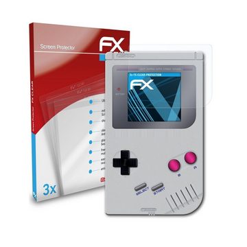 atFoliX Schutzfolie Displayschutz für Nintendo GameBoy, (3 Folien), Ultraklar und hartbeschichtet