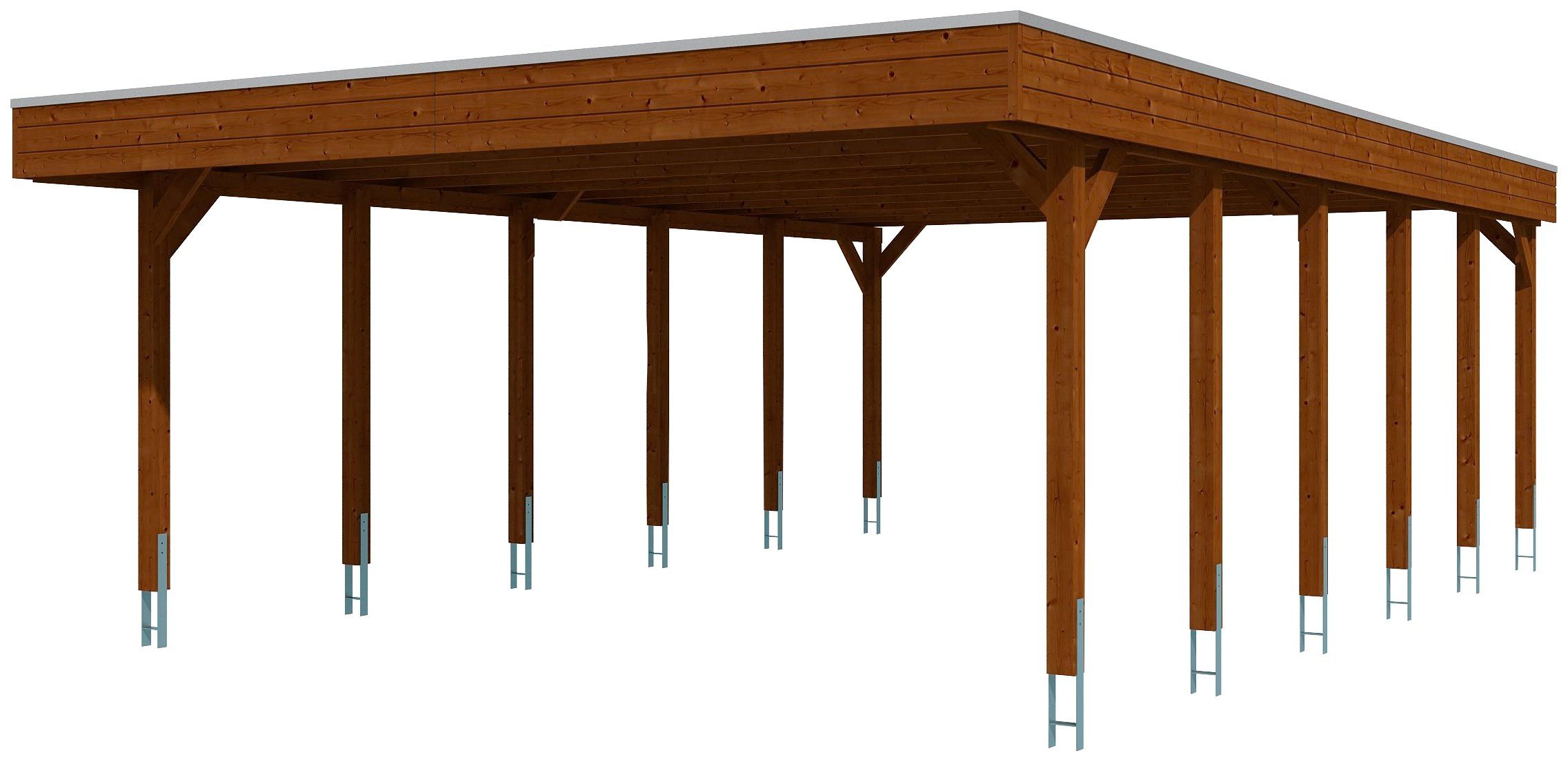 Skanholz Einzelcarport Friesland, BxT: 557x860 cm, Einfahrtshöhe 221 braun cm