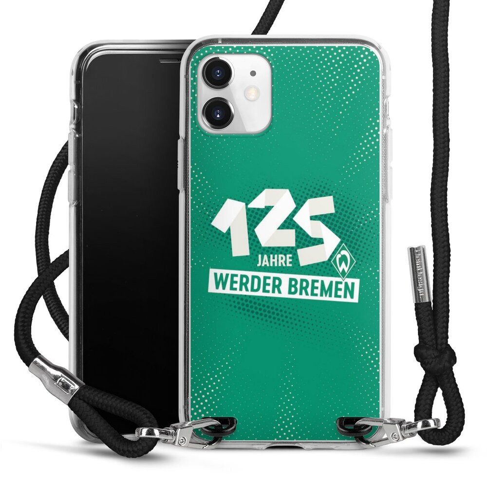 DeinDesign Handyhülle 125 Jahre Werder Bremen Offizielles Lizenzprodukt, Apple iPhone 11 Handykette Hülle mit Band Case zum Umhängen