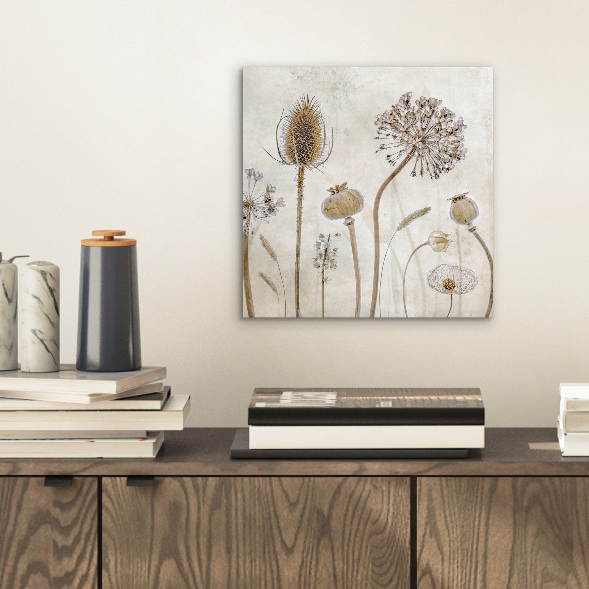 MuchoWow Metallbild Blumen - Aquarell - günstig online kaufen