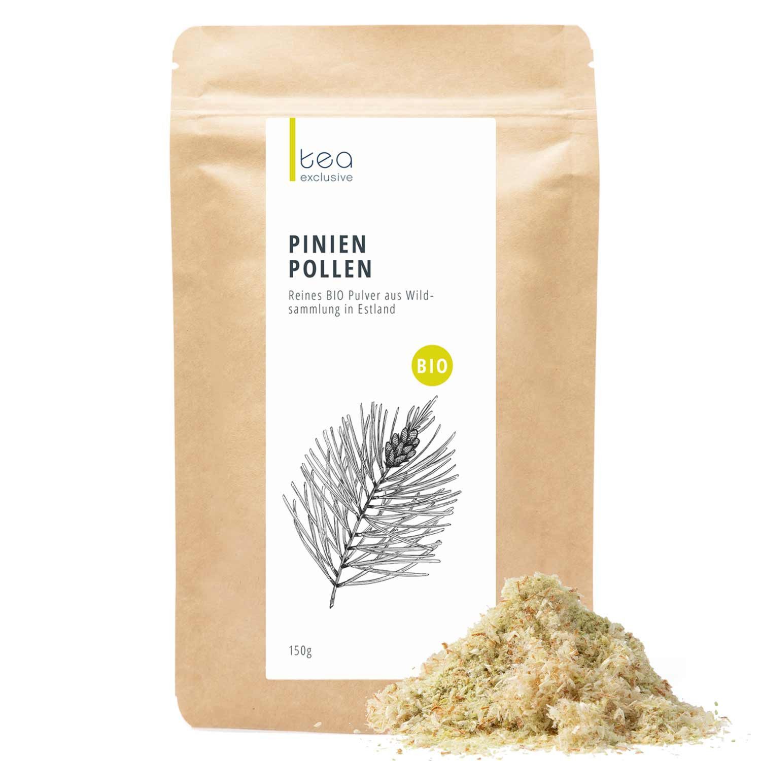 tea exclusive Gewürz Pinienpollen Pulver grob, Wildsammlung BIO, 150g