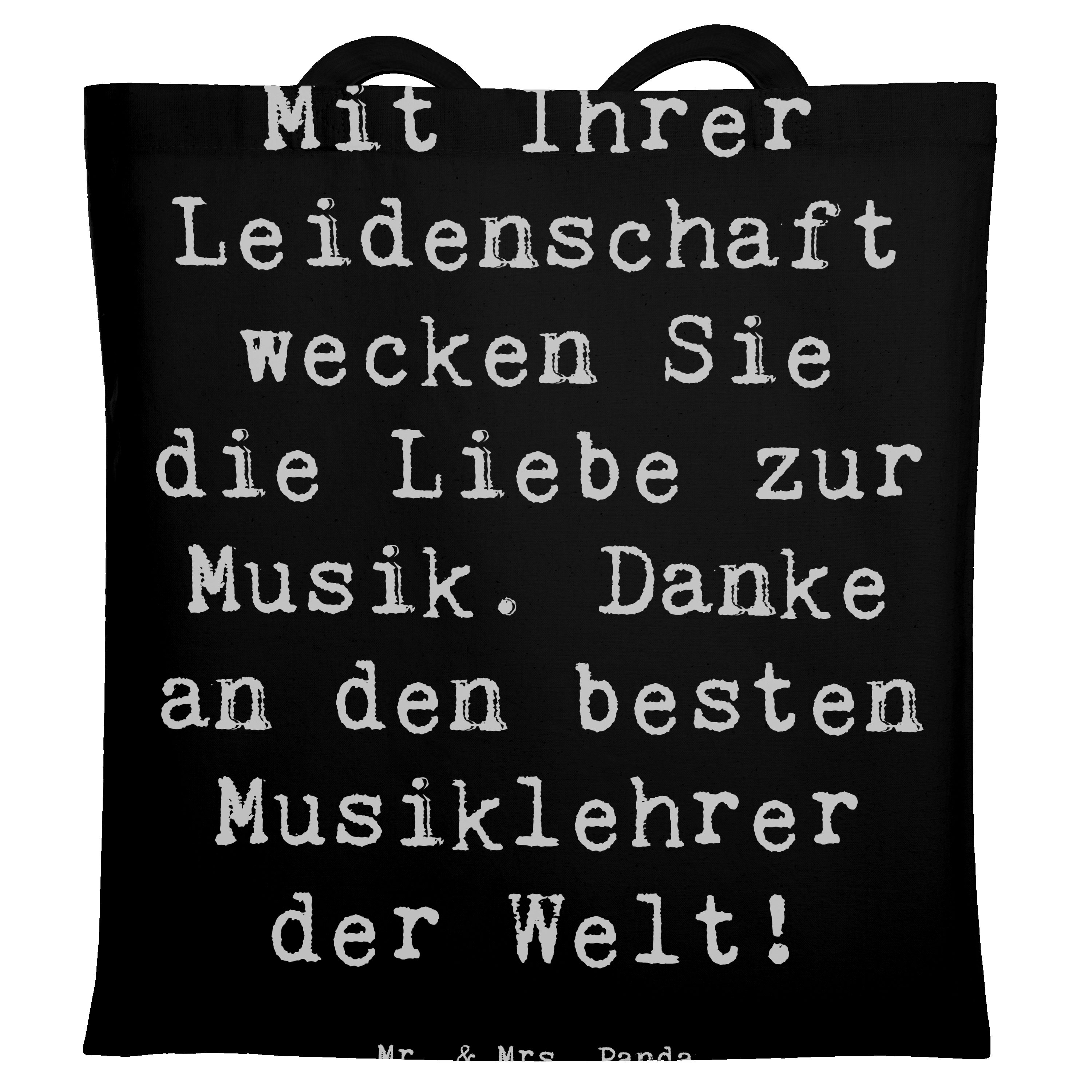Tragetasche Musiklehrer Liebe - Schwarz - Geschenk, Freude, einzigartig, Jutebeut