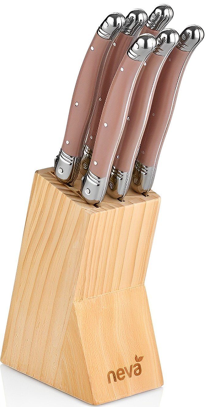 Mini Set, (7-tlg) Messer Neva Rose 6er Chocolate Messer-Set