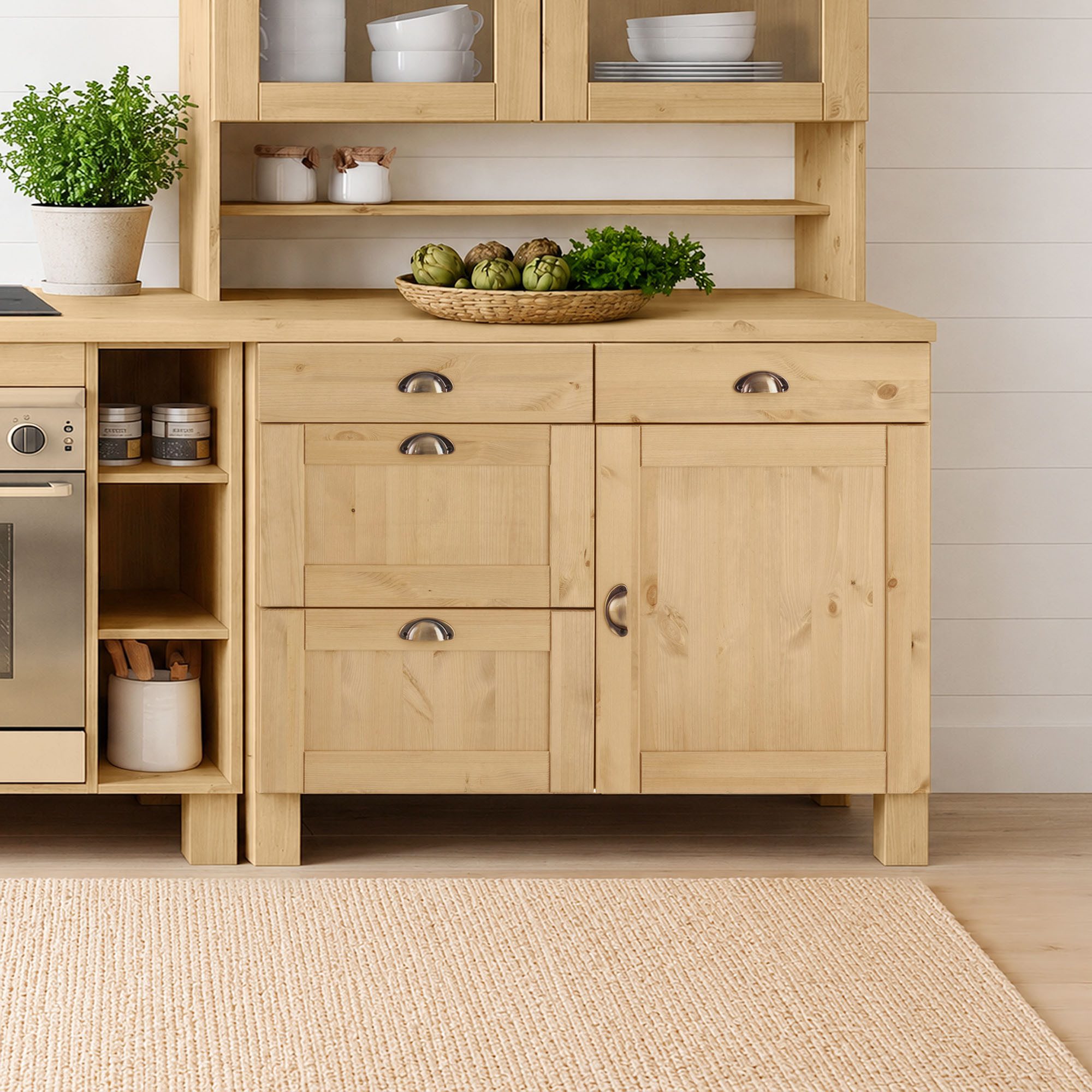 Home affaire Unterschrank Oslo 100 cm breit, ohne Arbeitsplatte, 2 Schubkästen, 2 Auszüge – Bild 2 von 5
