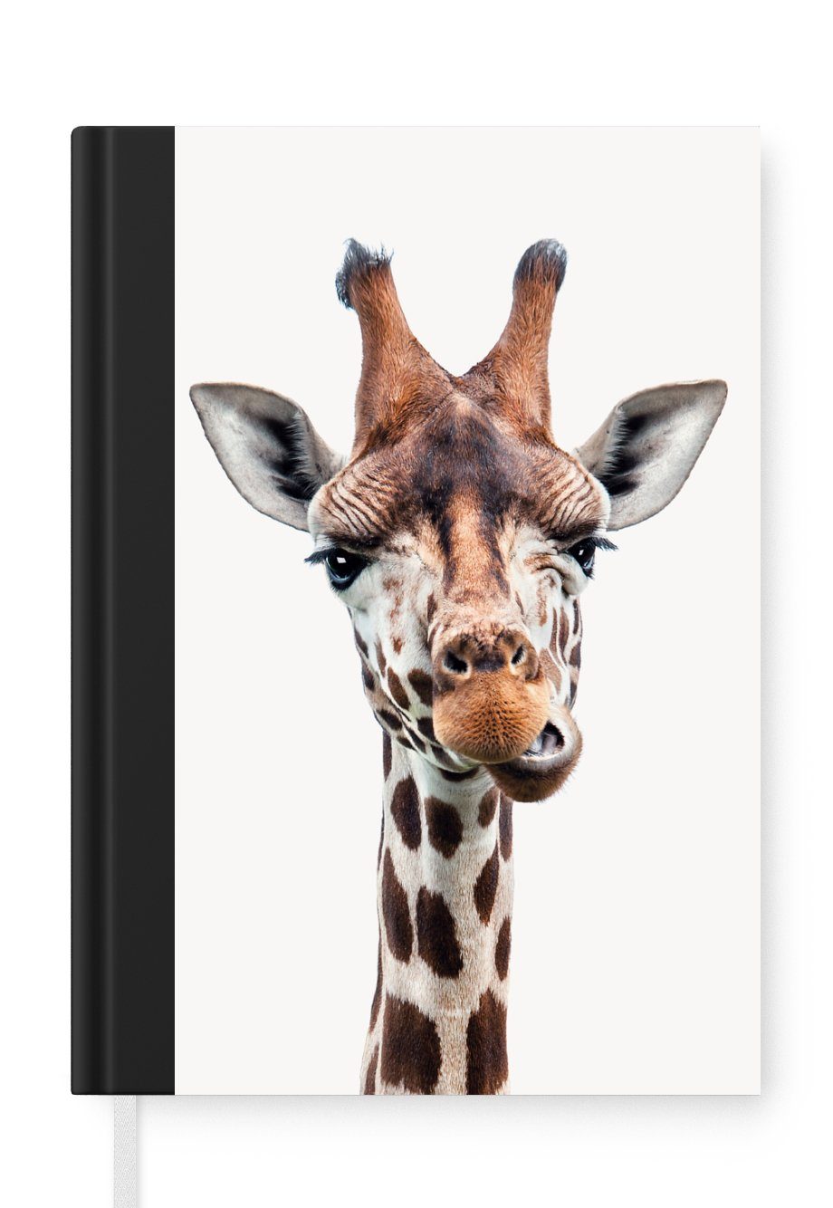 MuchoWow Notizbuch Jungen - Giraffe - Tiere - Kopf - Porträt - Kind - Mädchen, Notebook, Notizblock a5, Tagebuch, Journal Liniert