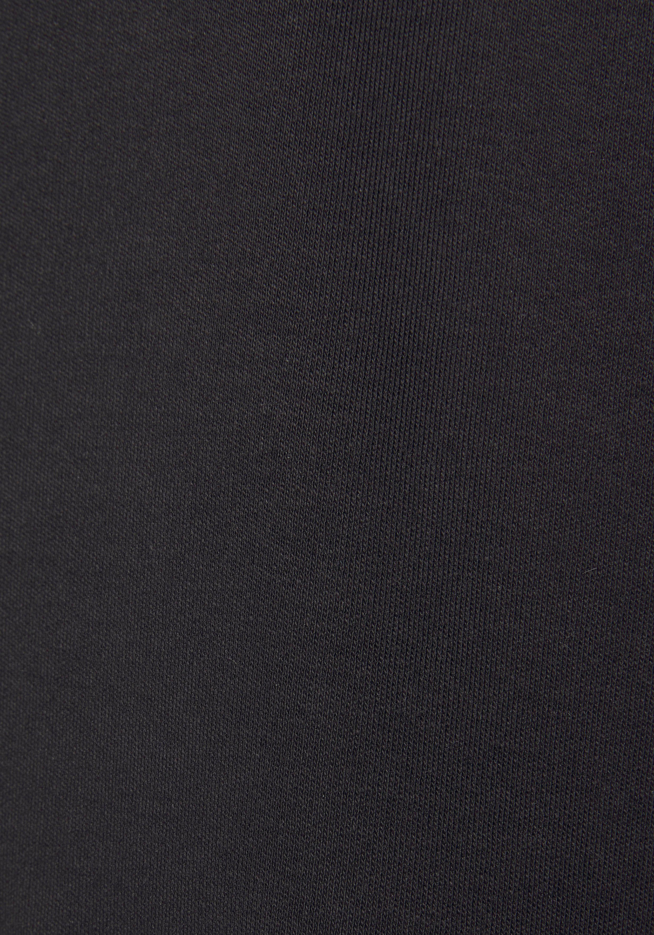 Loungeanzug, Hoodie Loungewear Logostickerei, glänzender mit Kapuzensweatshirt Bench. schwarz
