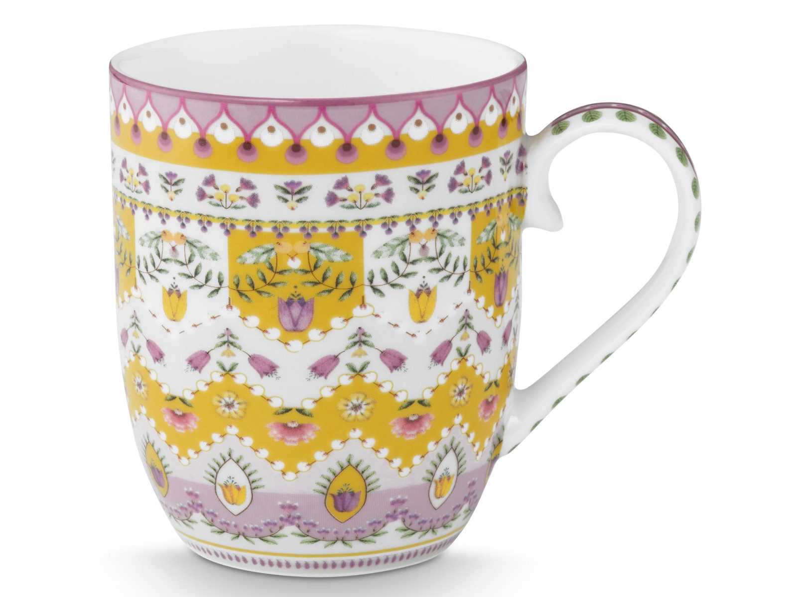 PiP Studio Becher ily&Lotus Moon Delight Yellow Small Henkelbecher 0,2l, Porzellan