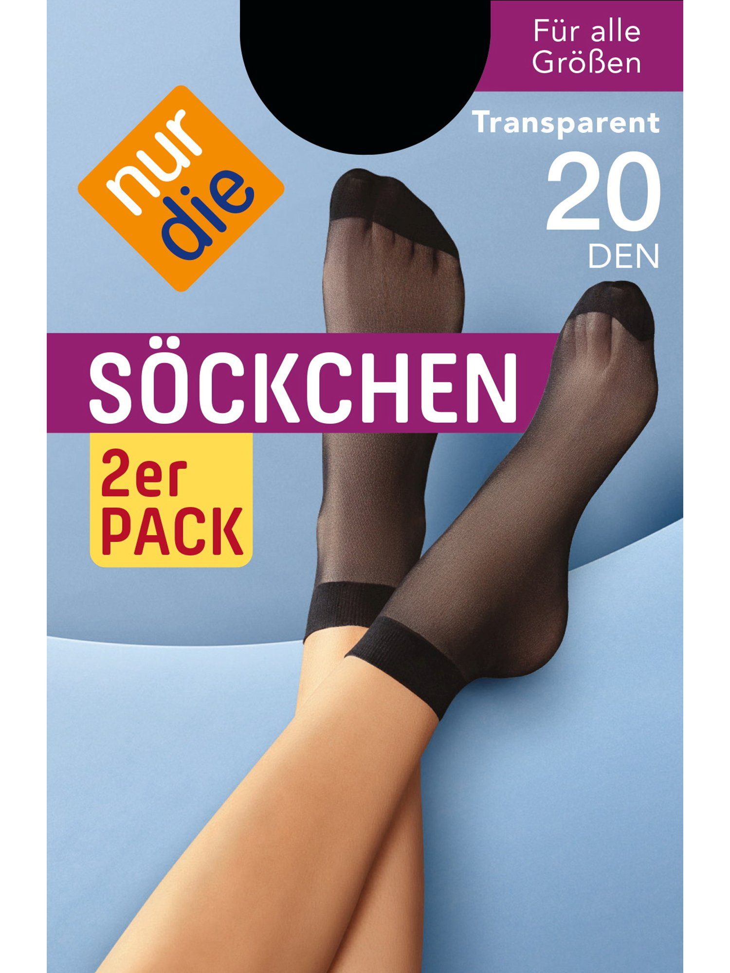 Die 2er-Pack DEN Nur (2-Paar) 20 schwarz Füßlinge