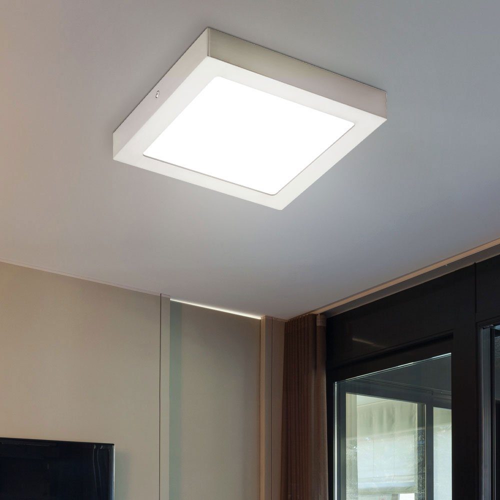 EGLO fest Deckenlampe LED cm LED RGB Farbwechsel, Deckenleuchte, 22,5 Wohnzimmerleuchte Fernbedienung Warmweiß, L Panel verbaut, LED-Leuchtmittel