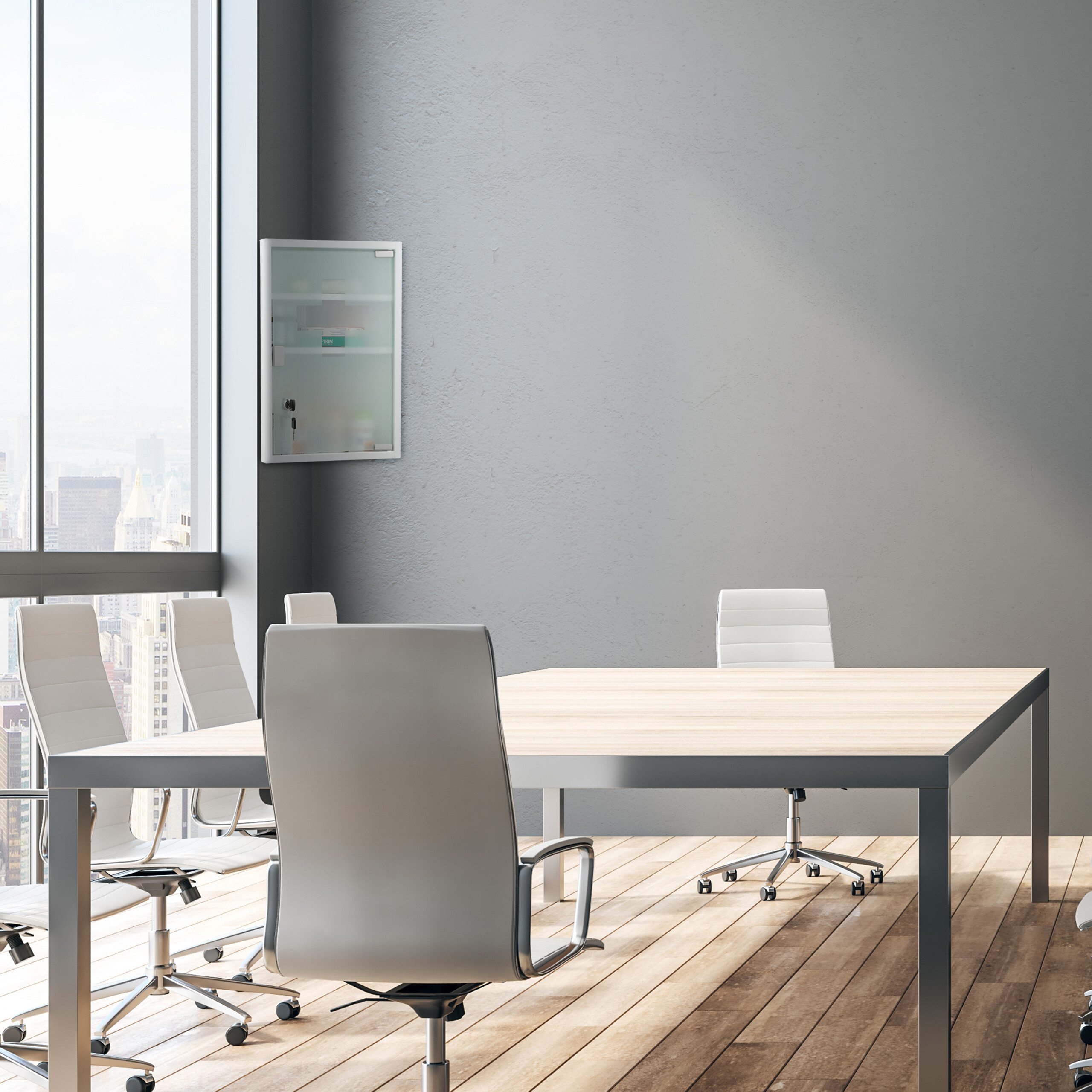 relaxdays Medizinschrank mit Glastür weiß