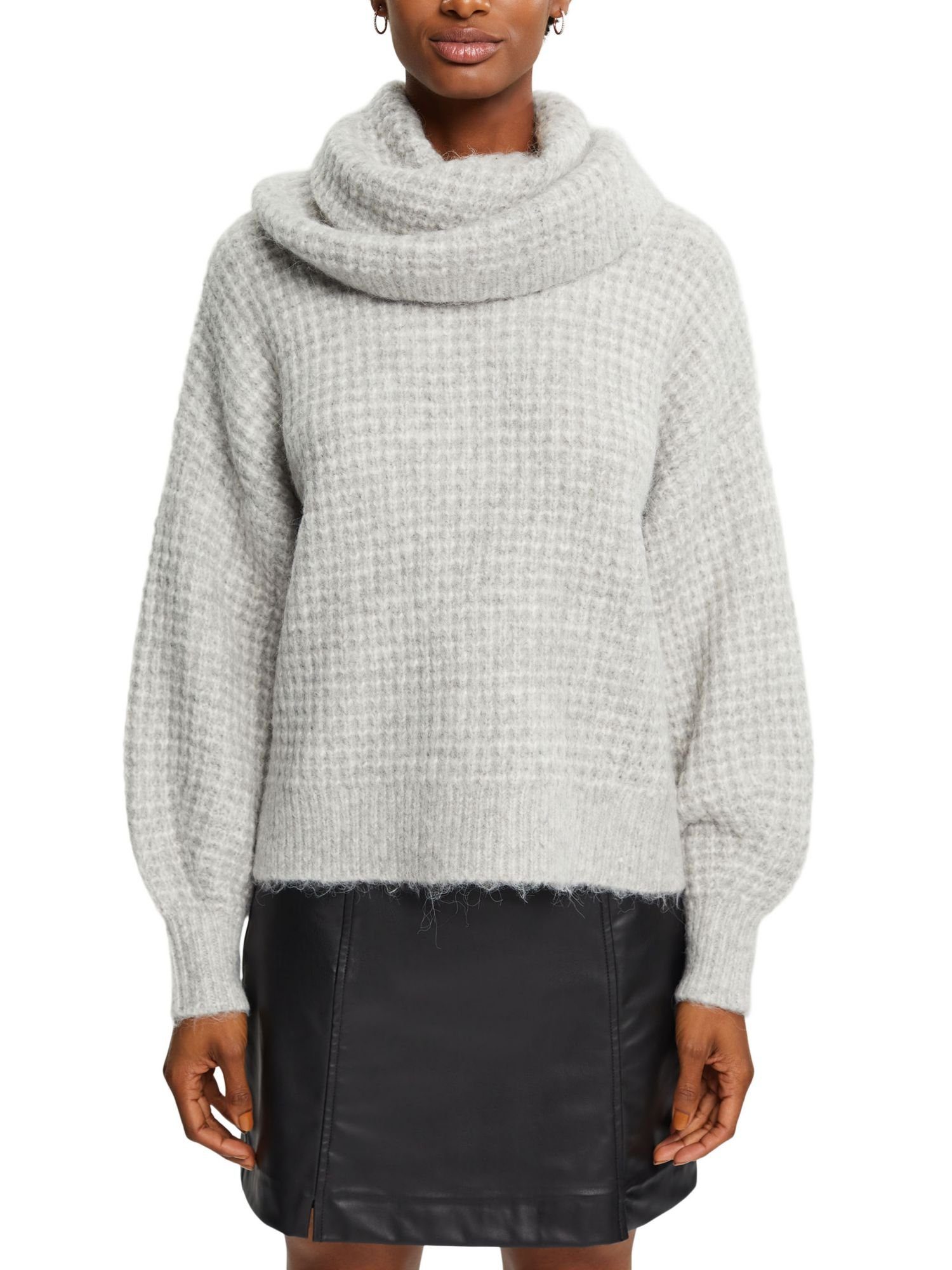 in Esprit Turtleneck-Pullover GREY Rollkragenpullover Collection LIGHT Chunky-Optik