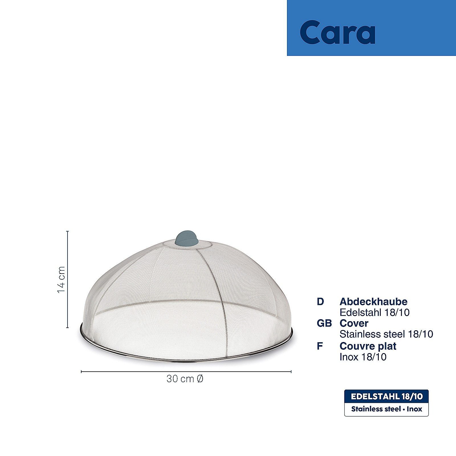 kela Abdeckhaube Cara, extra schmale Löcher, Verstärkung innen durch Drahteinsatz