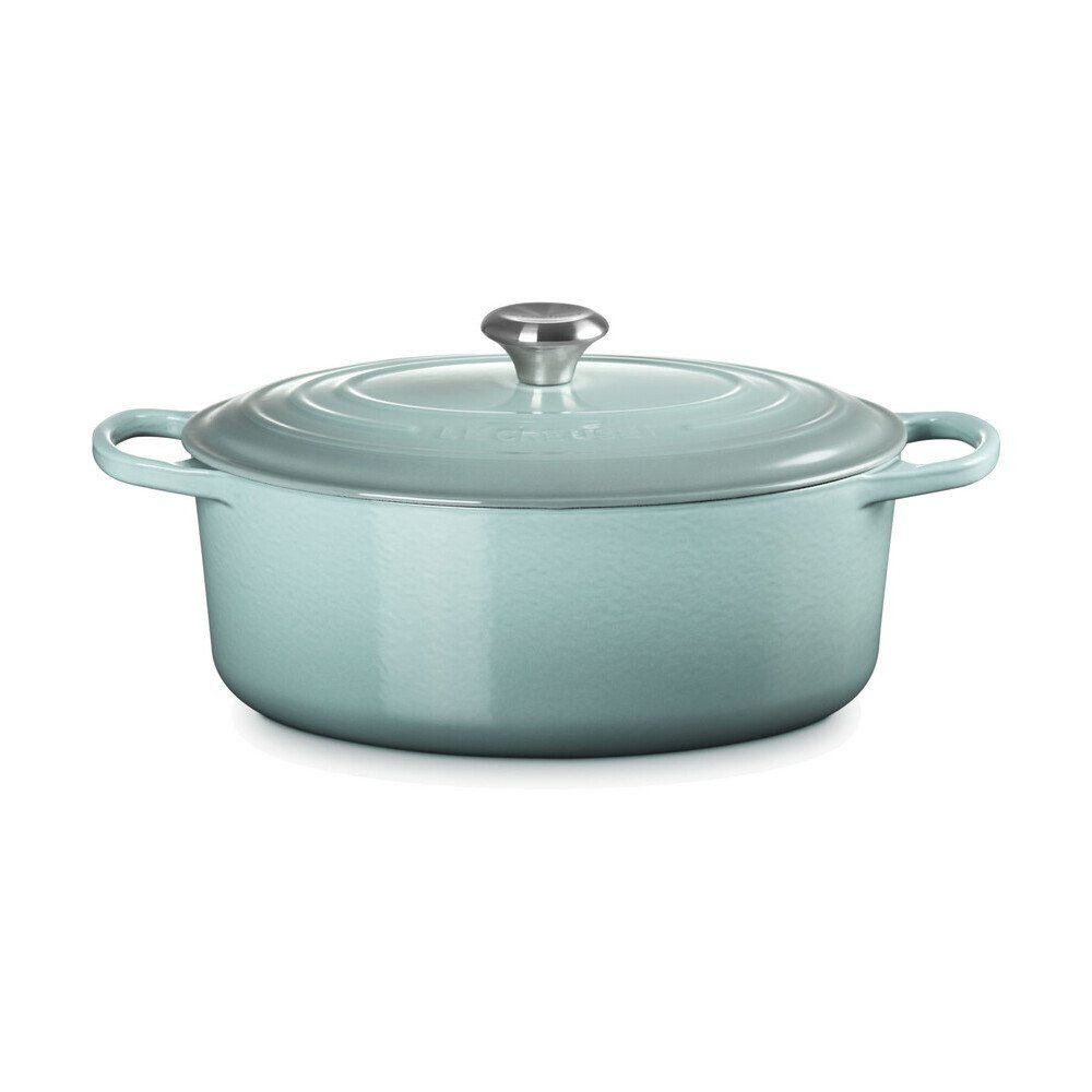 LE CREUSET Bräter Bräter mit Deckel 31 cm Signature Sea Salt, Gusseisen