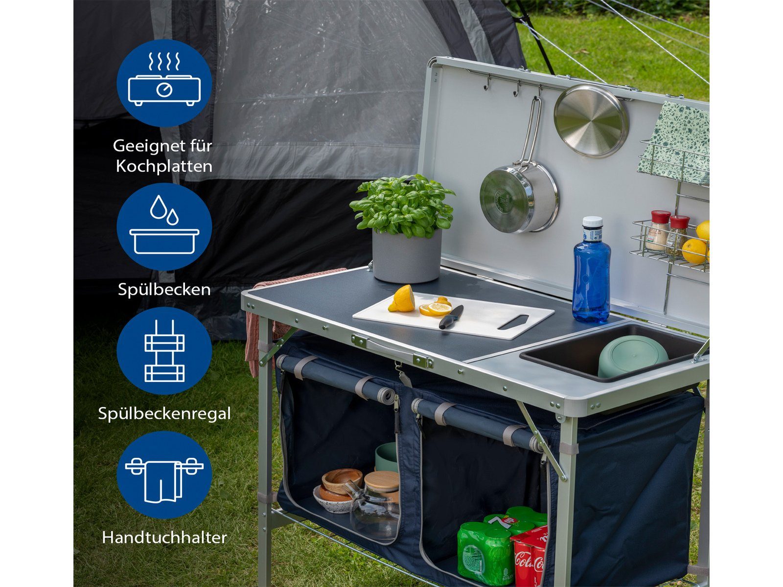 mit faltbar Küchenbox Küchenschrank Campart Spülenschrank Spüle Outdoor mobile Camper Küche