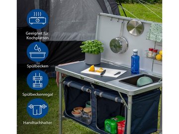 Campart Spülenschrank mobile Küchenbox mit Spüle Outdoor Küchenschrank faltbar Camper Küche