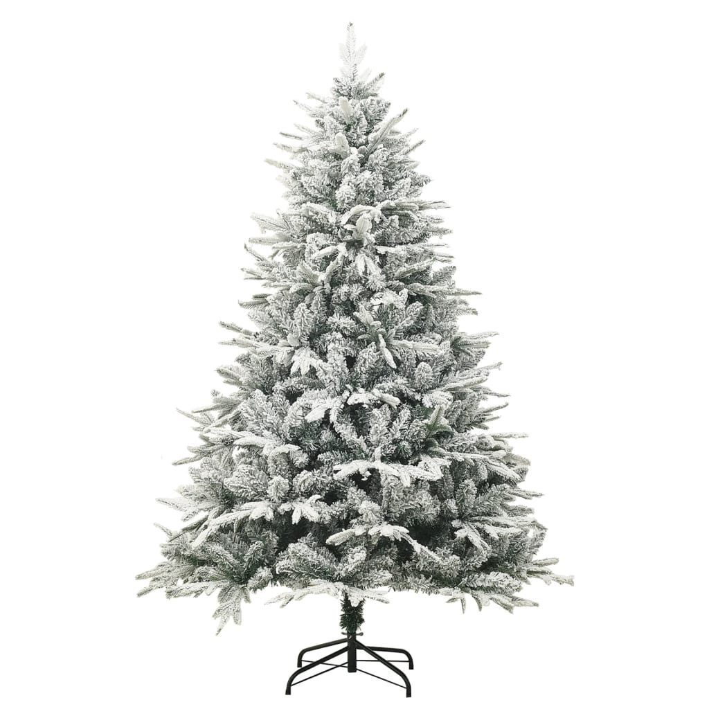 furnicato Künstlicher Weihnachtsbaum Beschneit Grün PE PVC 180 cm