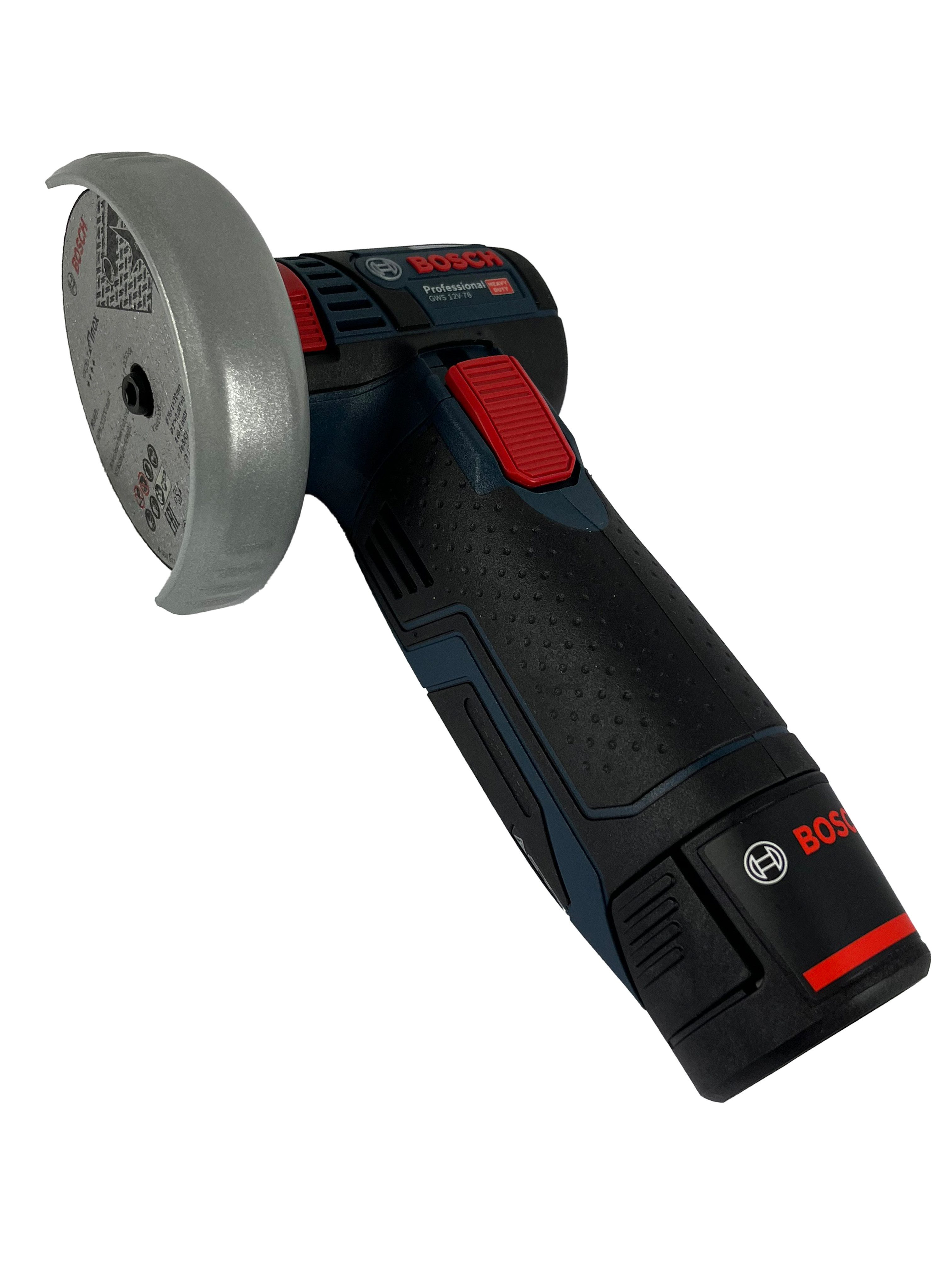 Bosch Professional Akku-Winkelschleifer GWS 12V-76, mit Akku 3 Ah und Ladegerät in Tasche inkl. 5tlg. Trennscheiben-Set