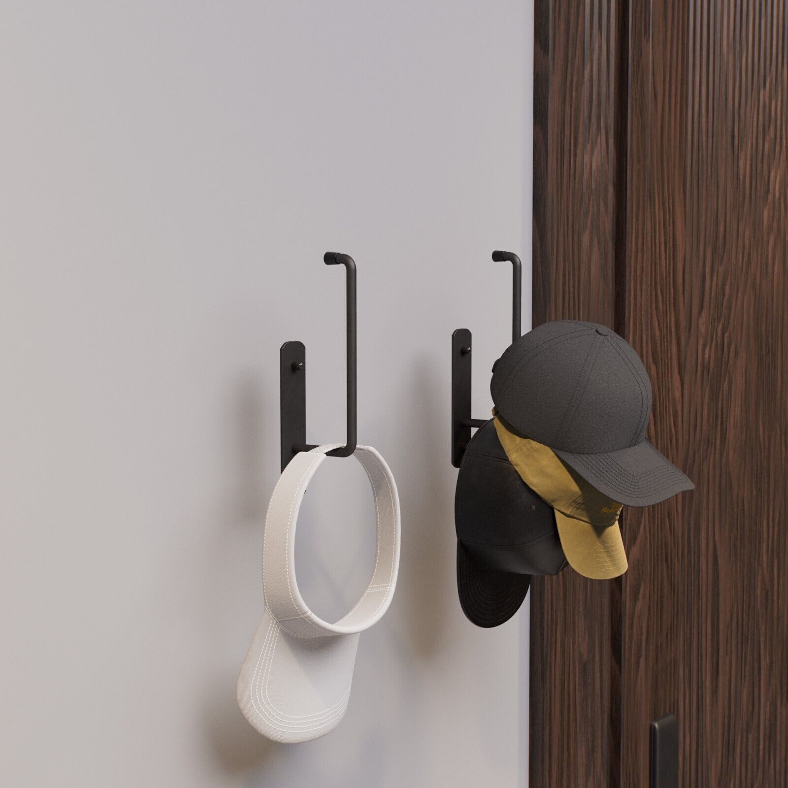 QLS Kleiderhaken Huthalter, für Baseballkappen Kappenhalter Wandmontage Organizer Halterung Mützen