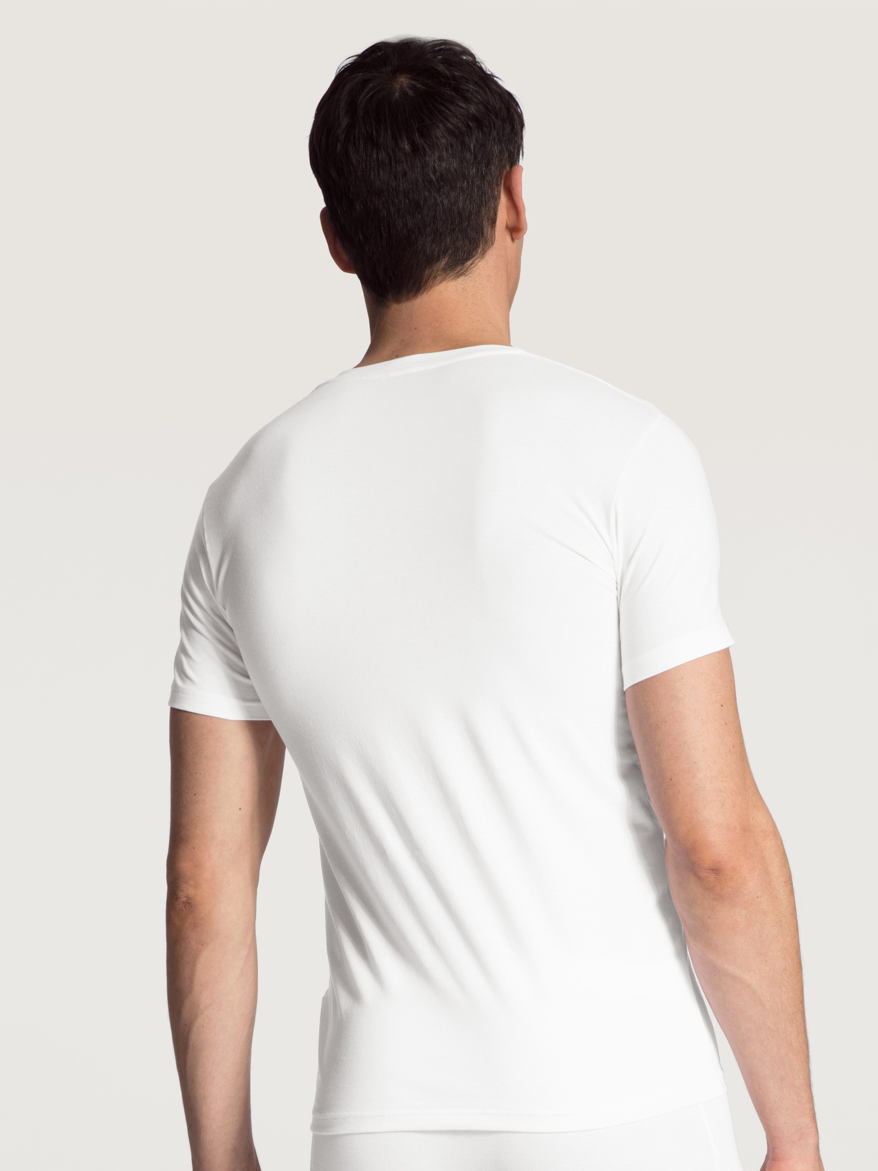 CALIDA V-Shirt Evolution mit tiefem V-Ausschnitt, Interlock-Qualität, Kurzarm, elastisch