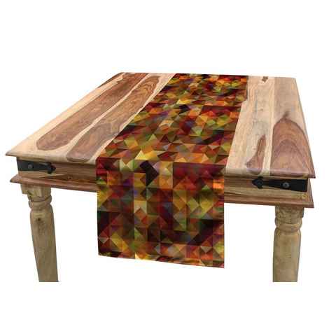 Abakuhaus Tischläufer Esszimmer Küche Rechteckiger Dekorativer Tischläufer, Bunt Grid-Mosaik Geometrisches