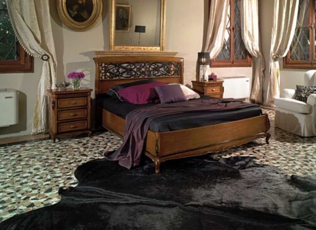 Doppelbett JVmoebel Bett Design Massivholz Bett, giovanni cav Schlafzimmer Vaccari