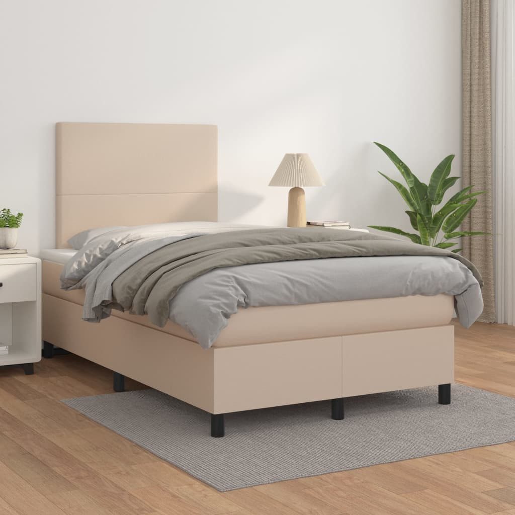 vidaXL Boxspringbett, Boxspringbett Matratze Cappuccino-Braun 120x200cm Kun günstig online kaufen