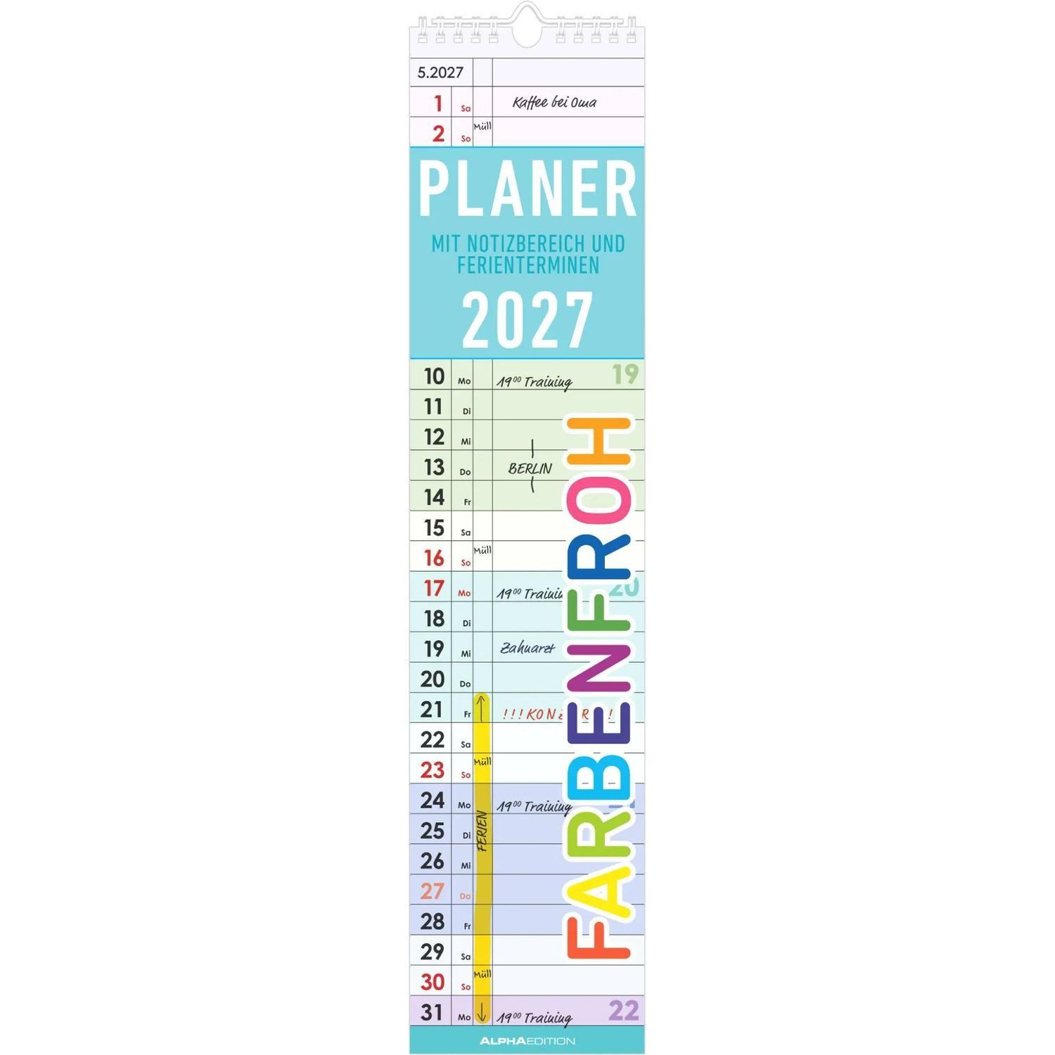 NEUMANN Wandkalender Planer Farbenfroh 2027