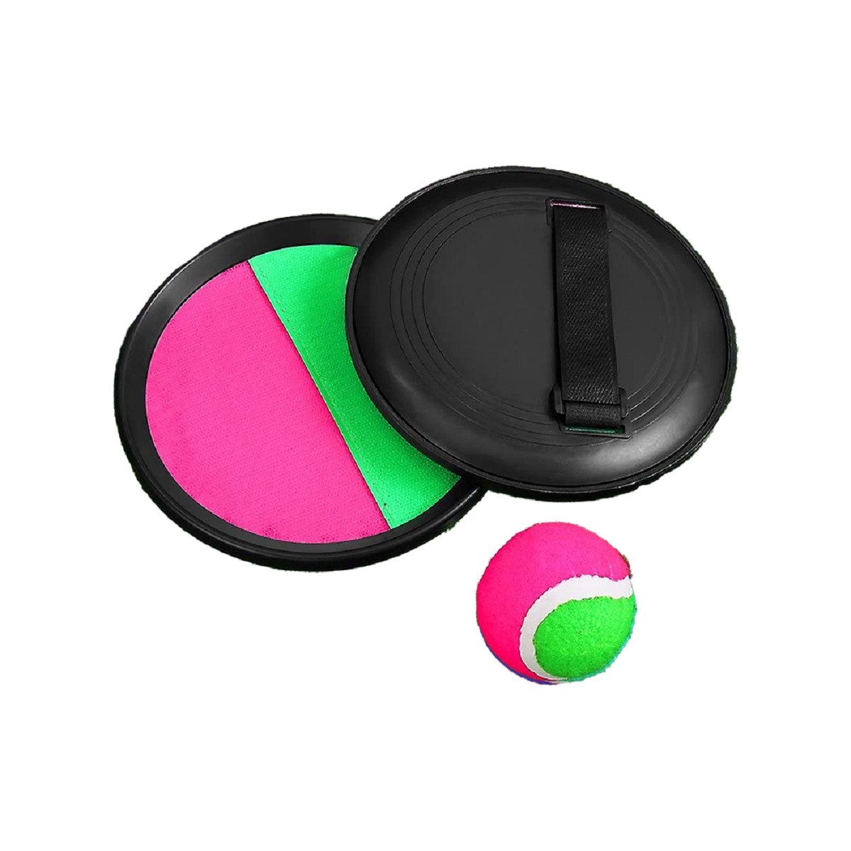 Jollystar Spielzeug-Gartenset Klettballspiel – Fangspiel mit 2 Handtellern & Ball