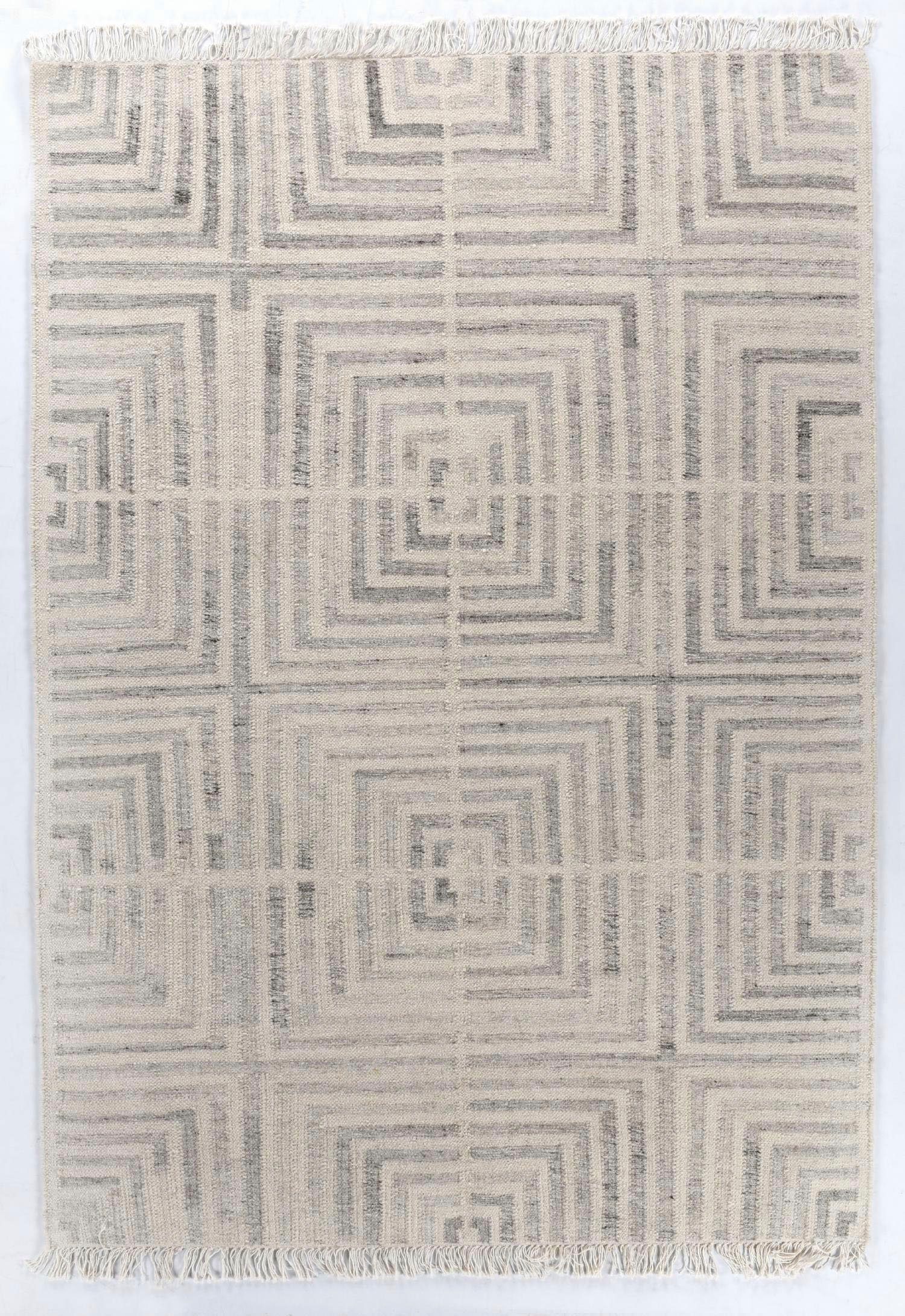 Teppich »Square Kelim«, TOM TAILOR, rechteckig, Höhe 5 mm, handgewebt, mit Fransen, Boho-Style, Wohnzimmer-HomeTrends