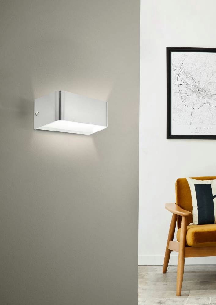 EGLO Wandleuchte SANIA 4, LED fest integriert, Warmweiß, Wohnzimmer, Esszimmer, Flur, minimalistisch, indirektes Licht, 20x8cm