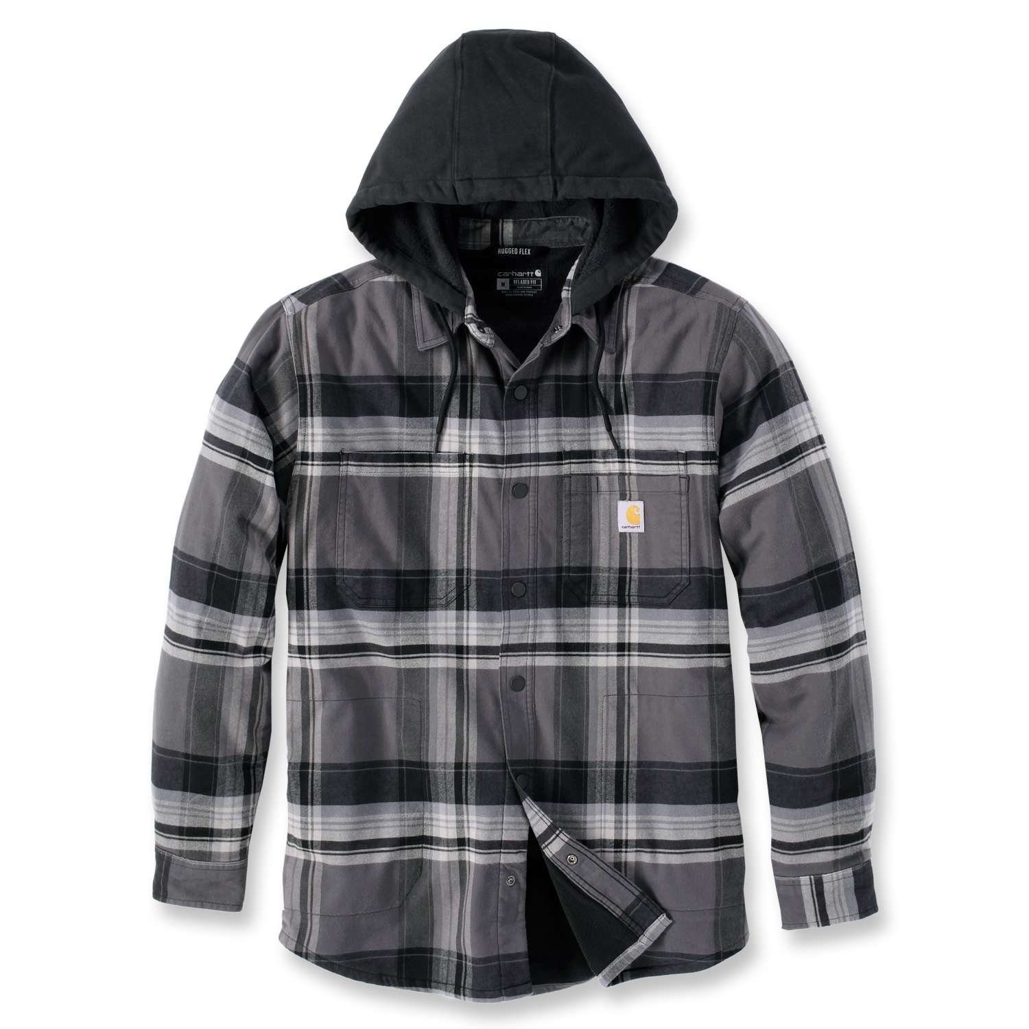 Sommerjacke Carhartt Herren Übergangsjacke Flannel Sherpa-Lined Hooded