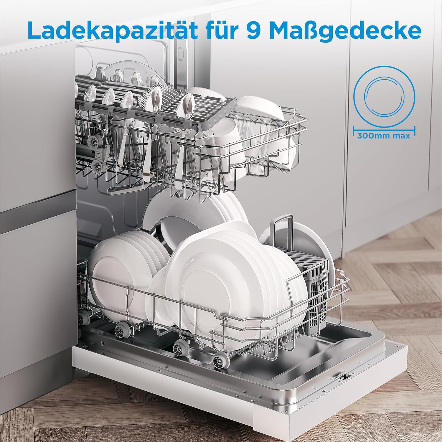 Midea Standgeschirrspüler SF 3.45NW Pro, 9 l, 9 Maßgedecke