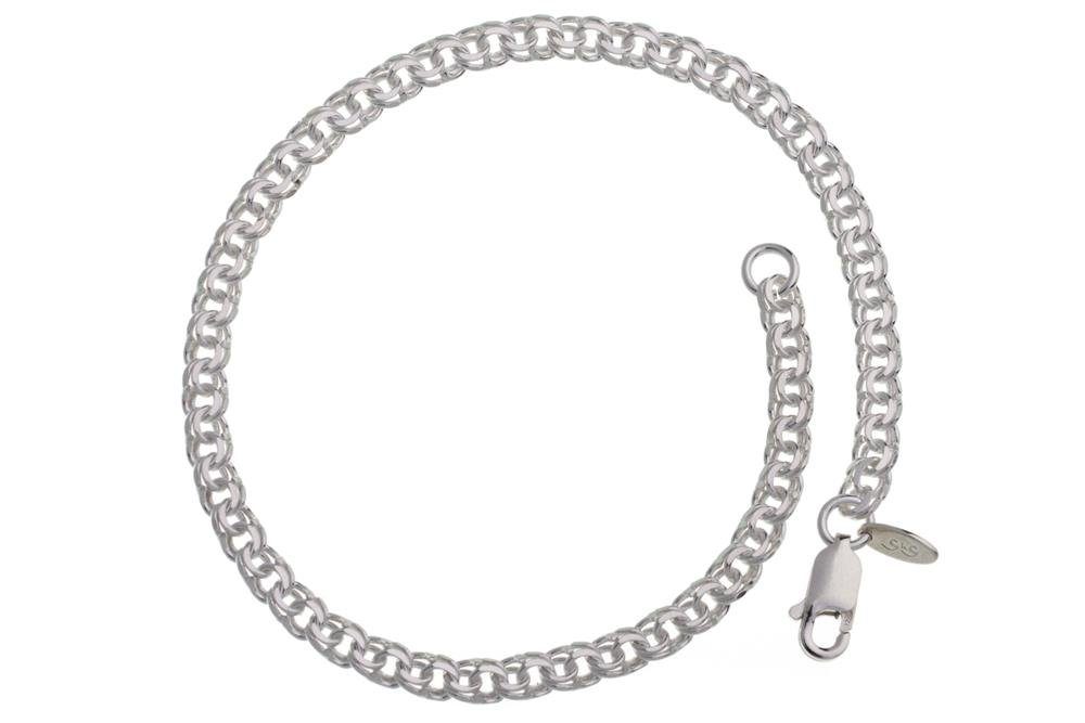 Silberkettenstore Silberarmband Garibaldikette Armband 3,6mm - 925 Silber, Länge wählbar von 16-25cm