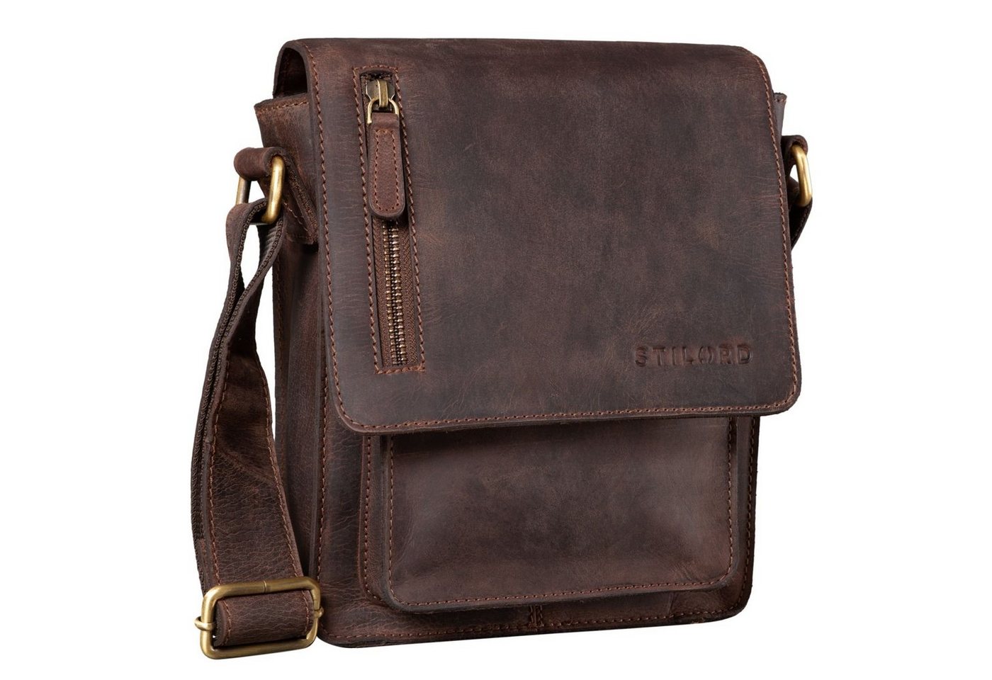 STILORD Schultertasche "Finn" Kleine Umhängetasche Herren Leder Messenger Bag Herrentasche