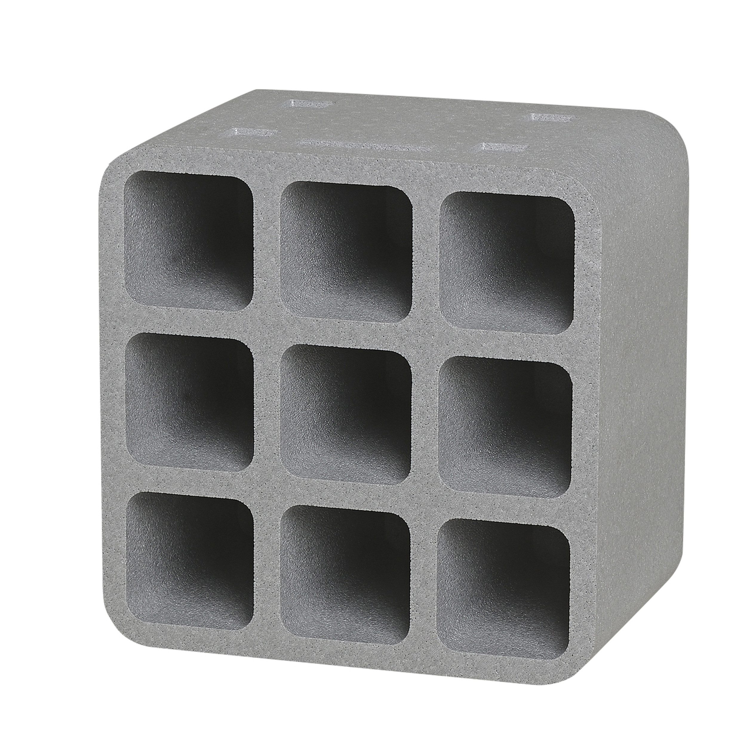 Climapor Flaschenhalter Flaschenbox Cube Flaschenregal Aufbewahrung EPS grau - 1 Stück, leichtes Polystyrolformgeschäumt