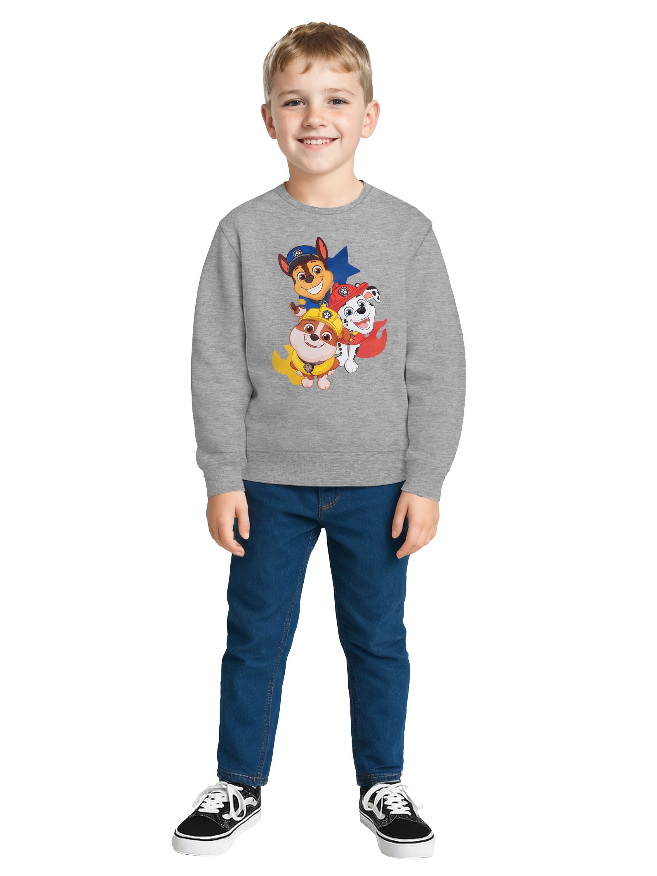 United Labels® Sweatshirt Paw Patrol Sweatshirt für Jungen - Kinder Pullover Oberteil Grau