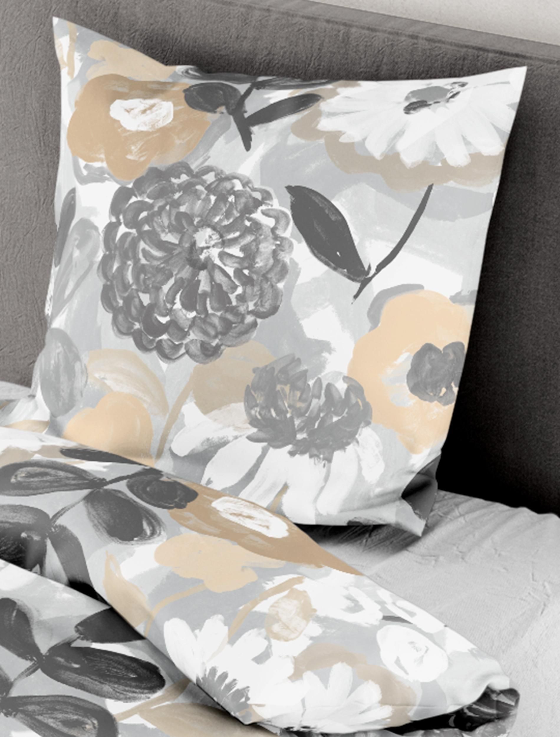 BIERBAUM Bettwäsche BIERBAUM Bettwäsche Mako-Satin kitt BL 135x200 cm beige Bettbezug