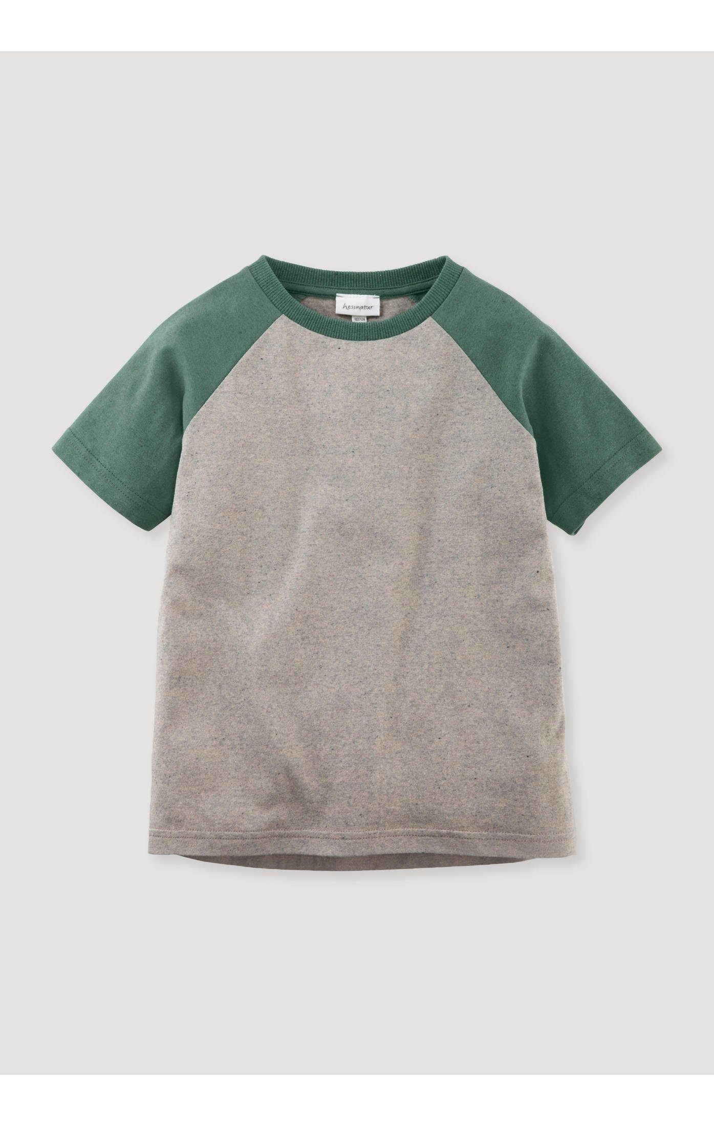 Bio-Baumwolle BetterRecycling reiner aus graubeige T-Shirt Hessnatur