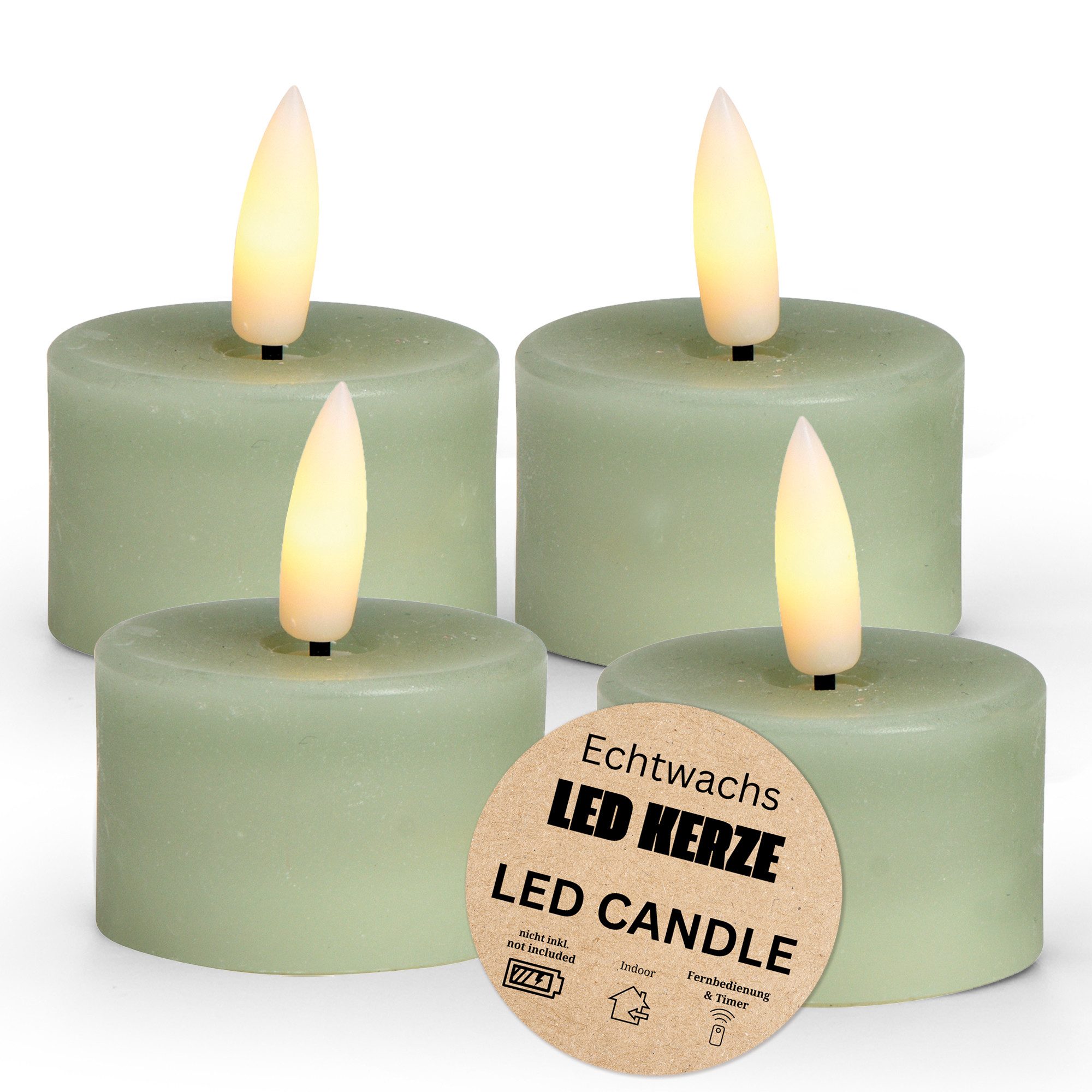 matches21 HOME & HOBBY LED-Kerze LED Teelichter 4er Set Wachs, Elektrische günstig online kaufen