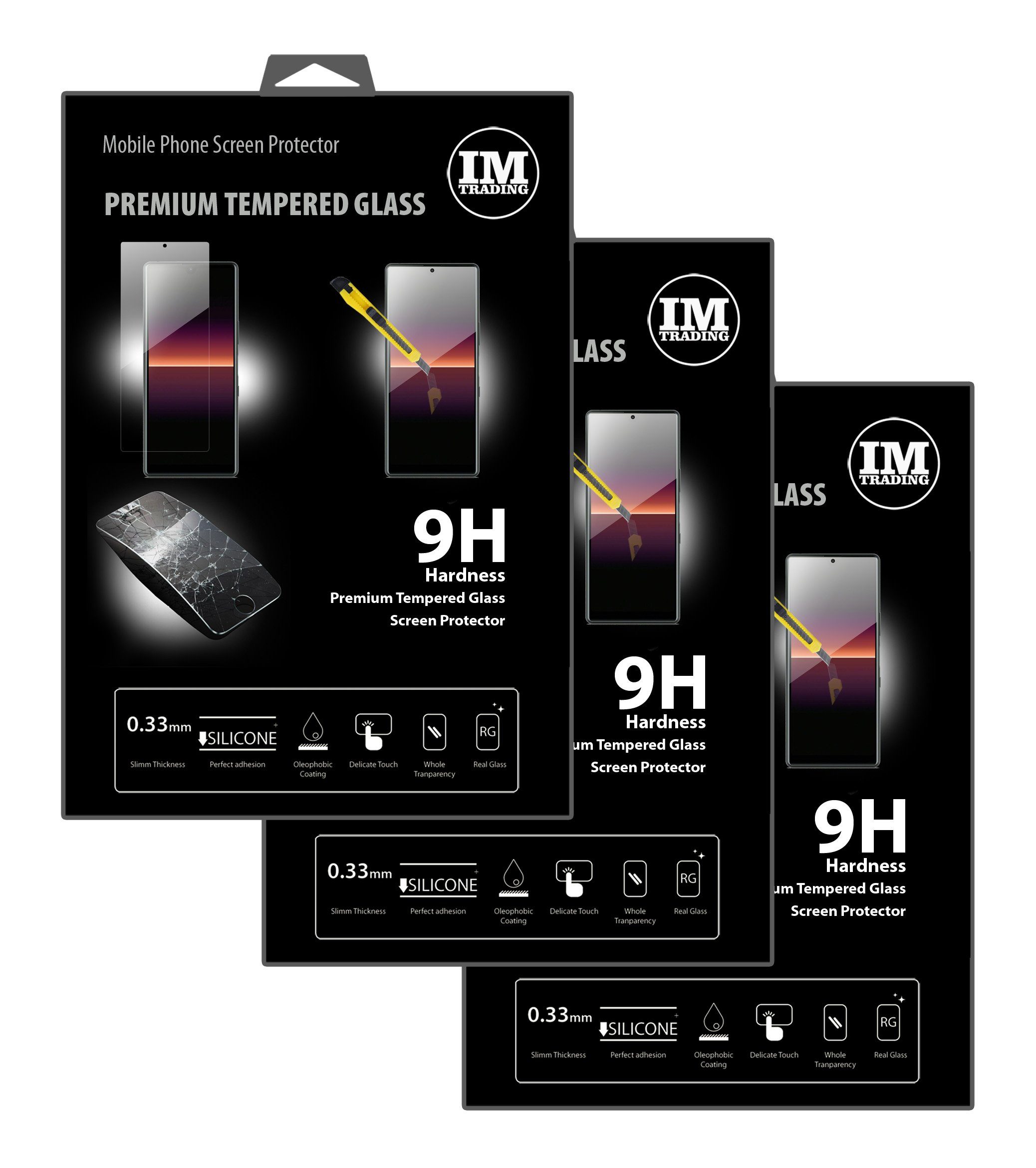 cofi1453 Handyhülle 3x Schutzglas für Sony Xperia L4, Displayschutz Panzerglasfolie