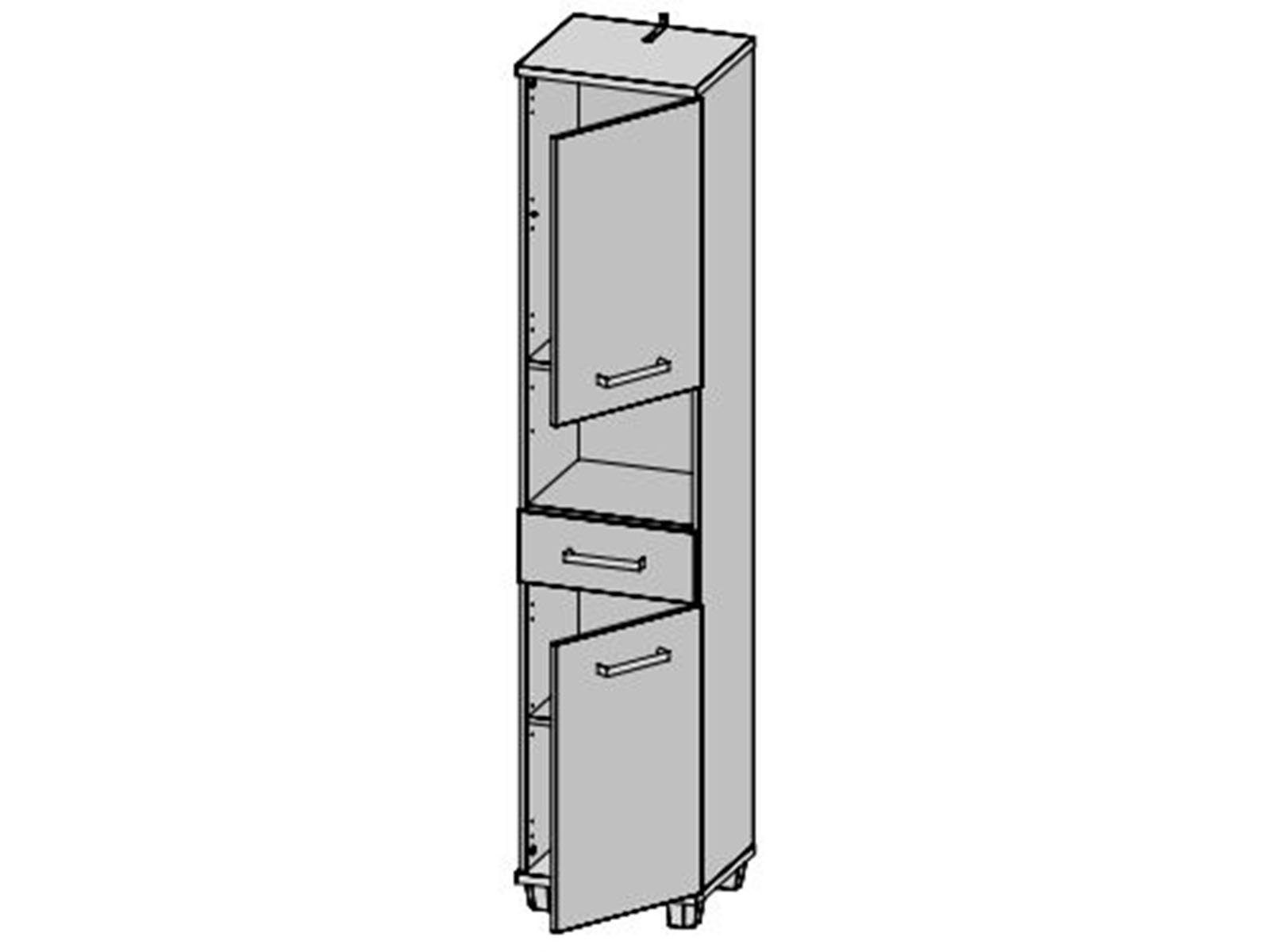 möbelando 2 Höhe und mit Moderner 2 cm, Korpus Schubkasten, cm, Sonoma-Eiche 1 und Holztüren, Breite Hochschrank Spanplatte, 186,8 Weiß-Hochglanz Front 40,2 1 in Tiefe Aggi Nachbildung Fach offenen cm in aus 34,8 Einlegeböden. Hochschrank